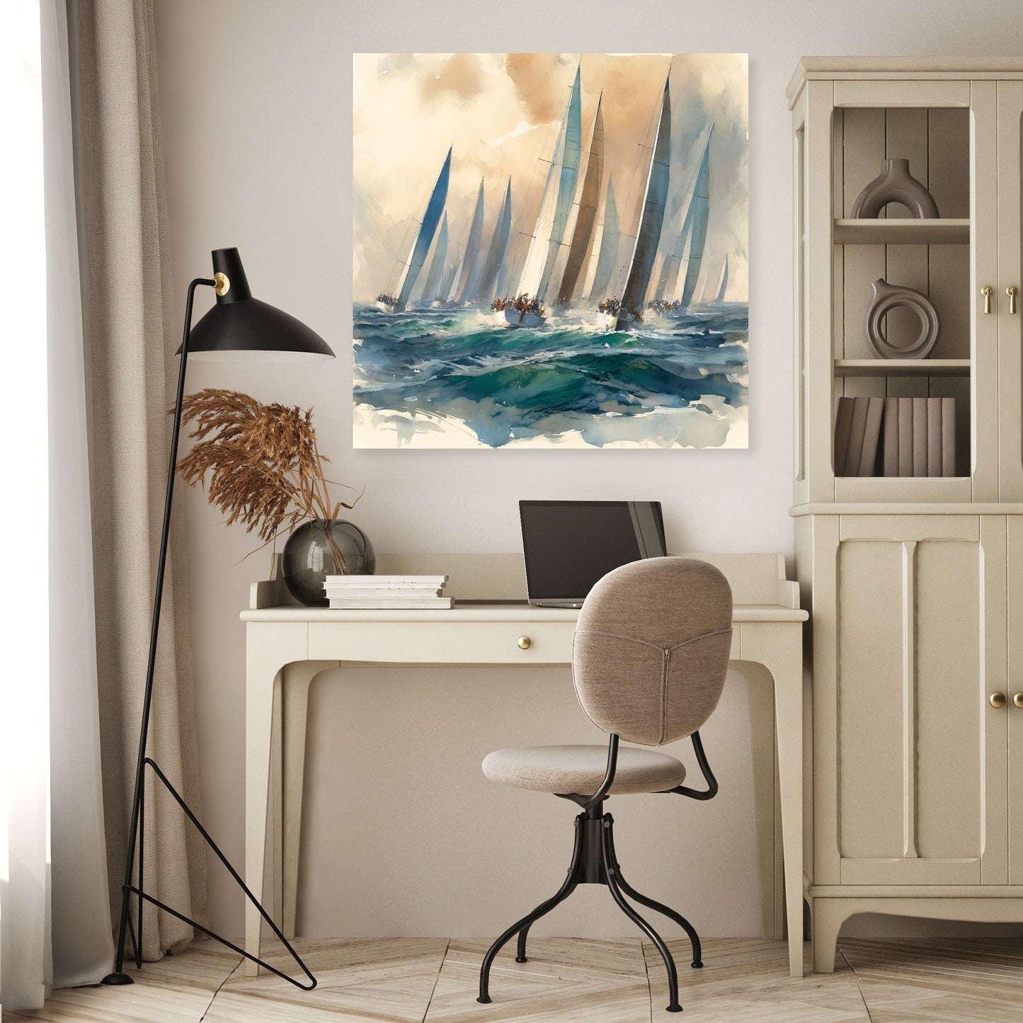 Sailboat Race at Dawn Canvas