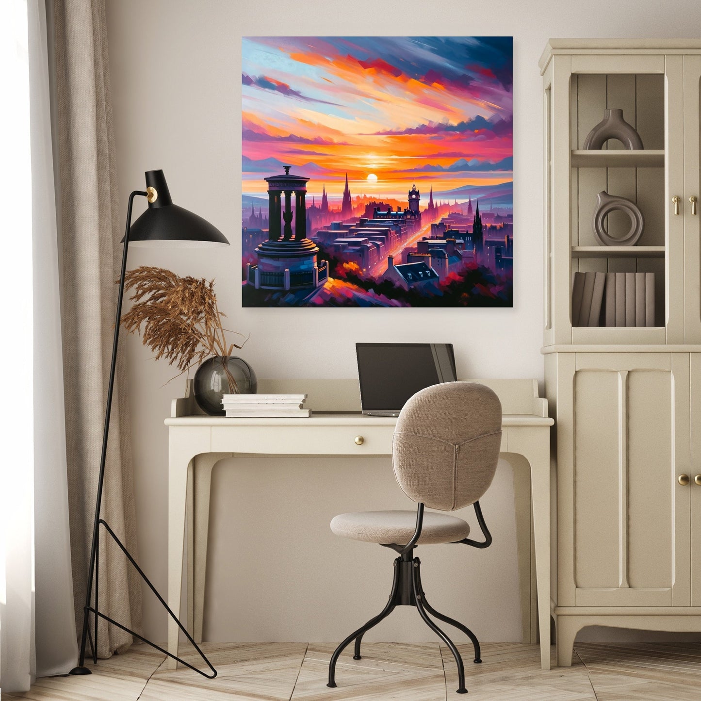 Edinburgh Calton Hill Sunset Canvas