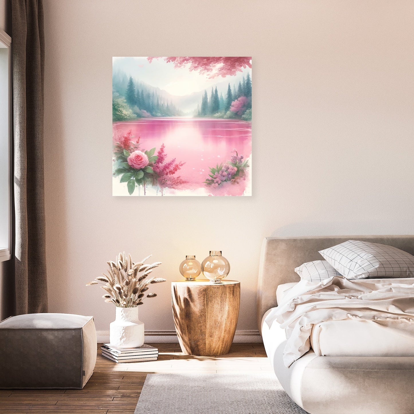Pink Lake Serenity Canvas