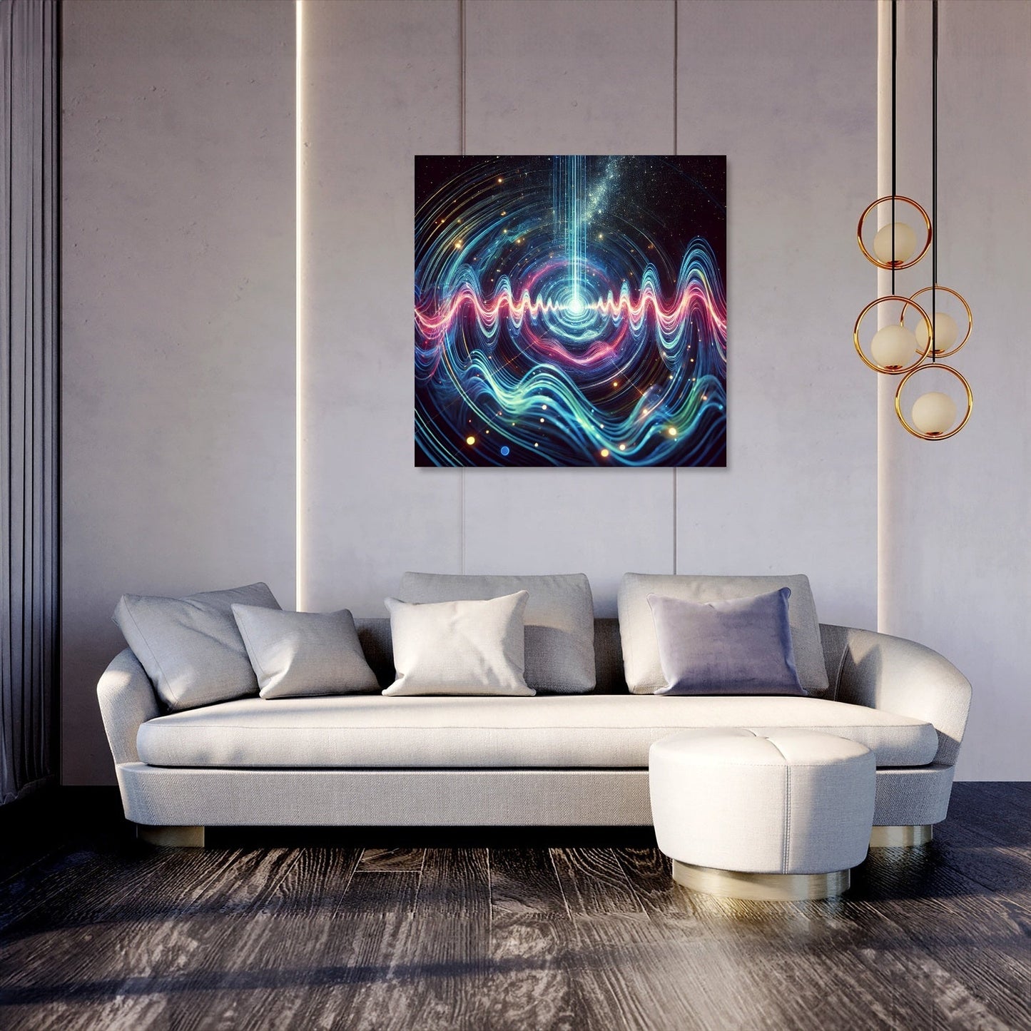 Cosmic Energy Waves Canvas