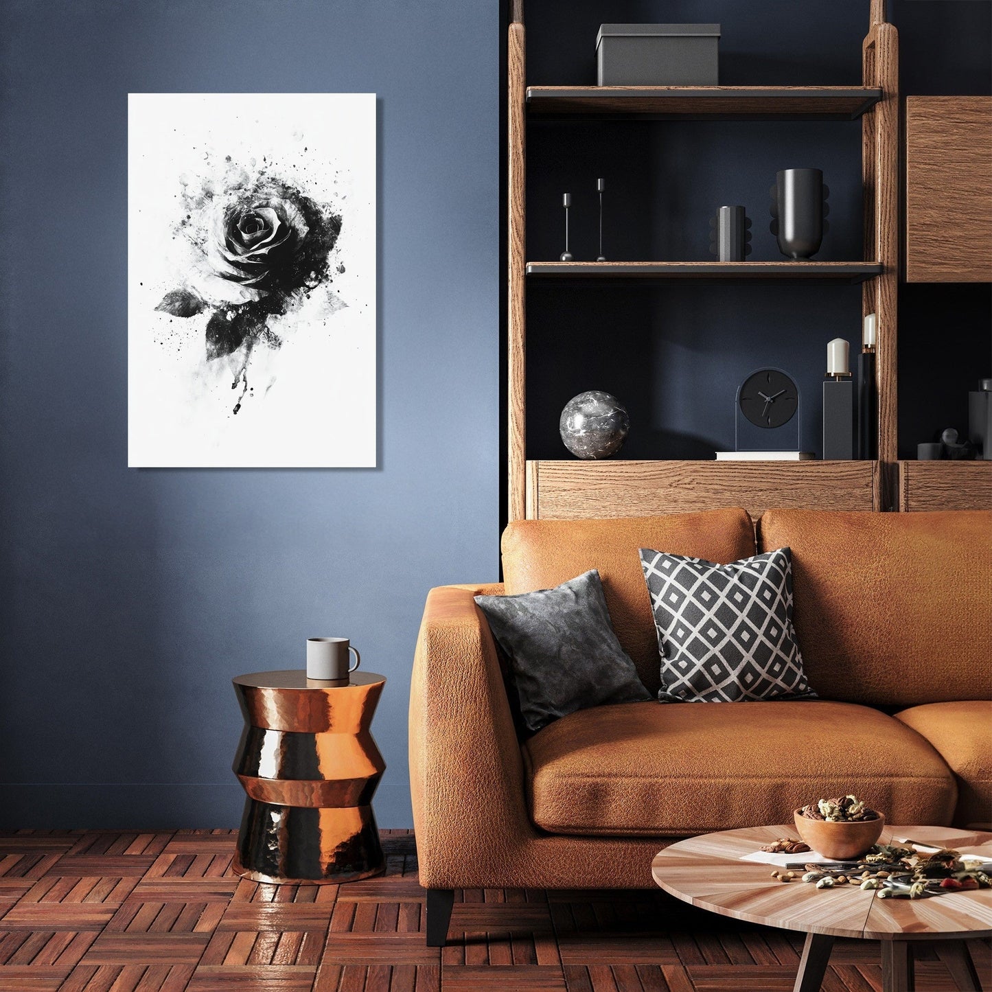 Monochrome Rose Elegance Canvas