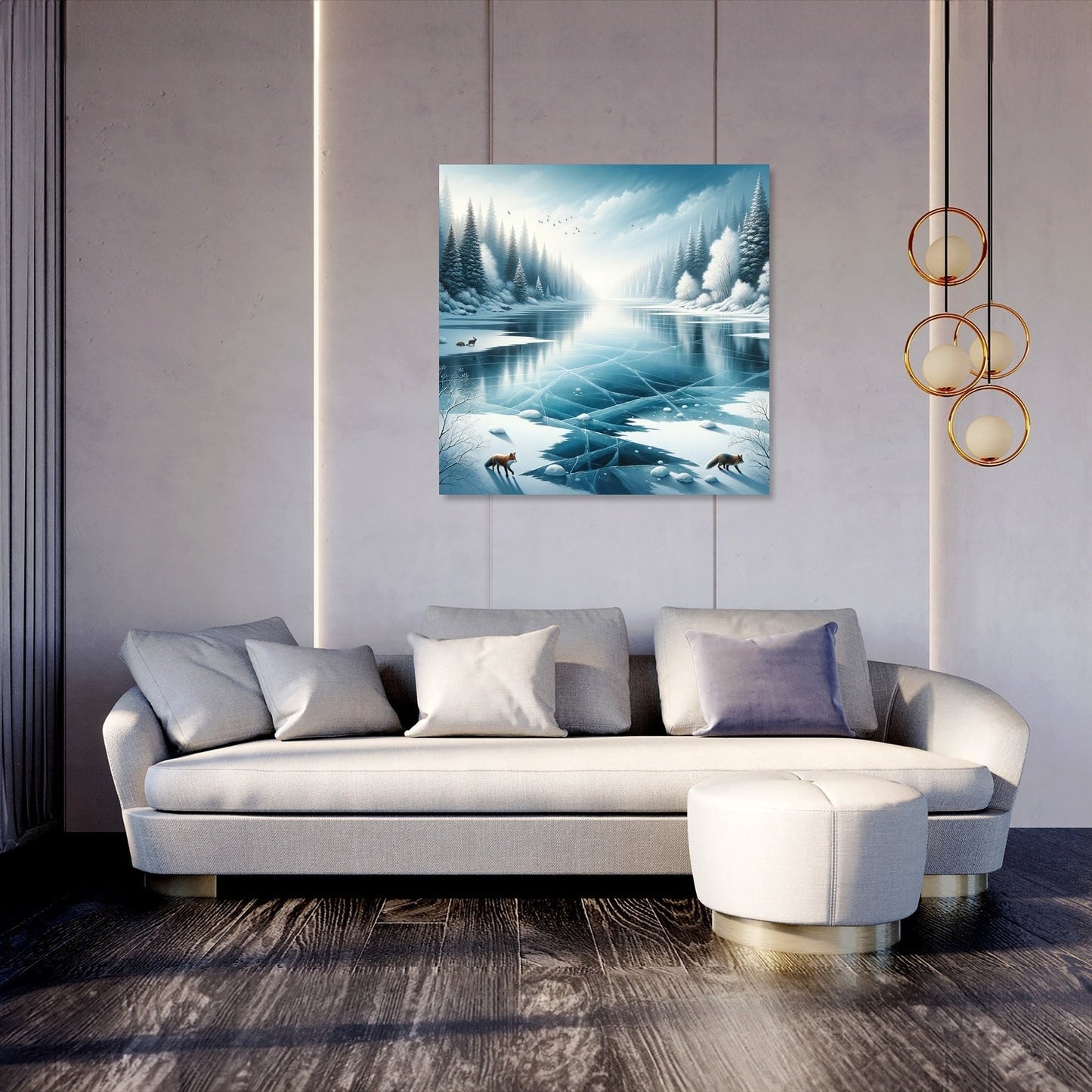 Frozen Lake Tranquility Canvas