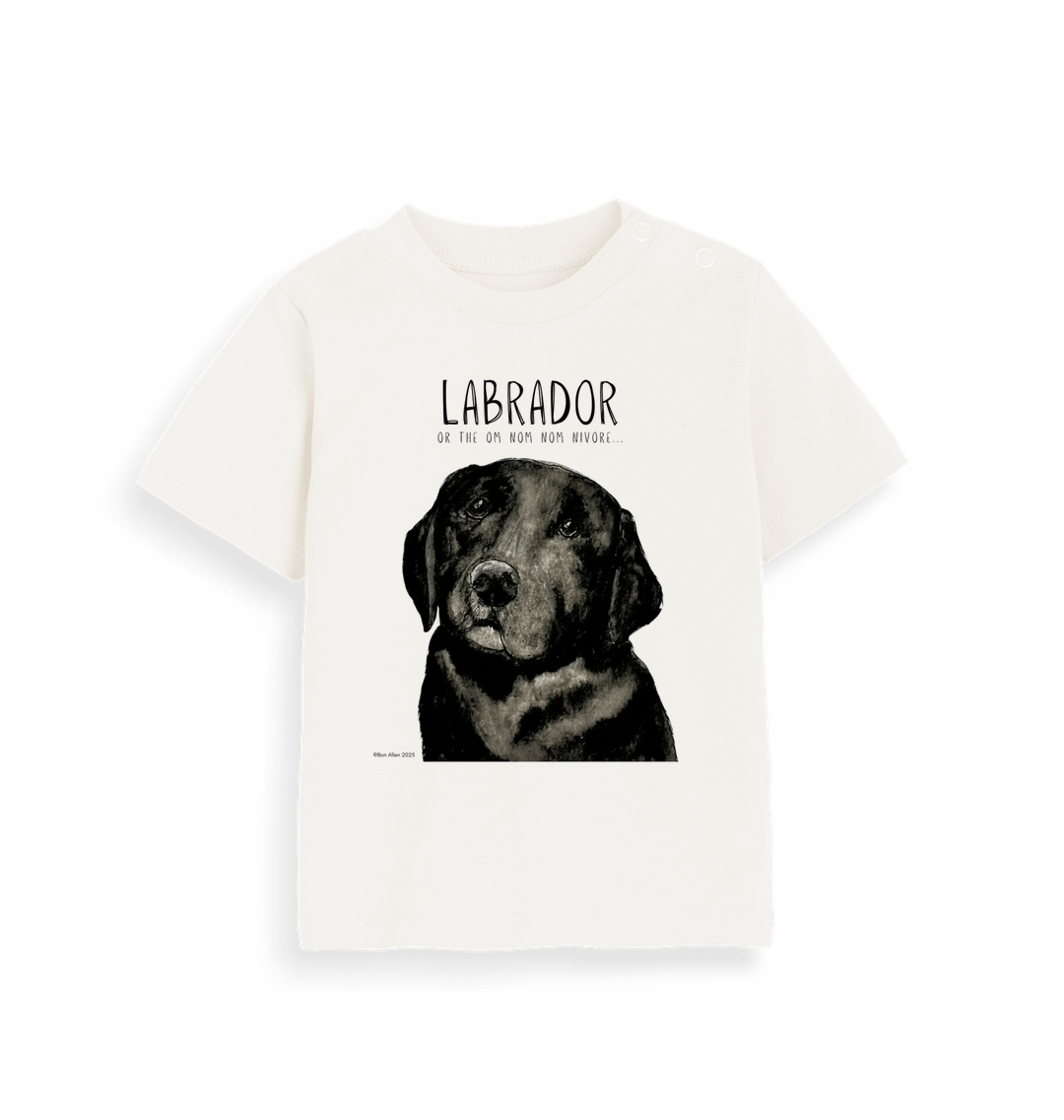 Tiny Tummy, Big Appetite – Baby’s First Black Labrador Tee