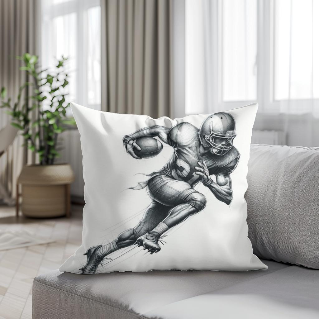 Agile Football Sketch Cotton Cushion