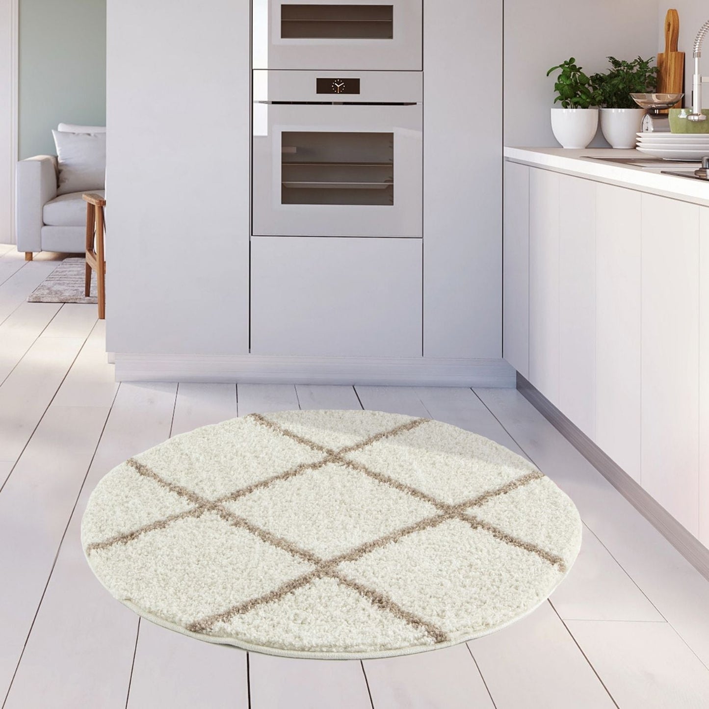 Moroccan Ivory Shaggy Rug | 530