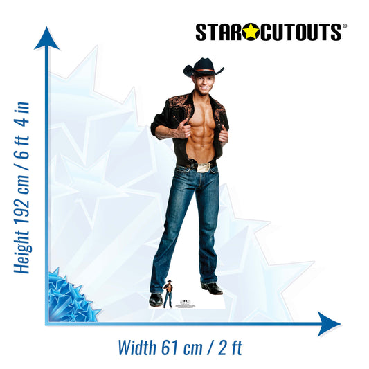 SC530 Jaymes Vaughn  Cowboy Cardboard Cut Out Height 192cm