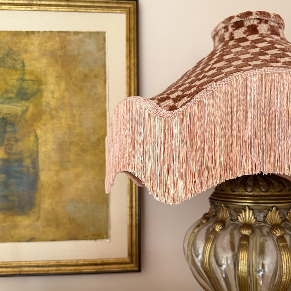 The Daisy Velvet Lampshade – Dusty Pink