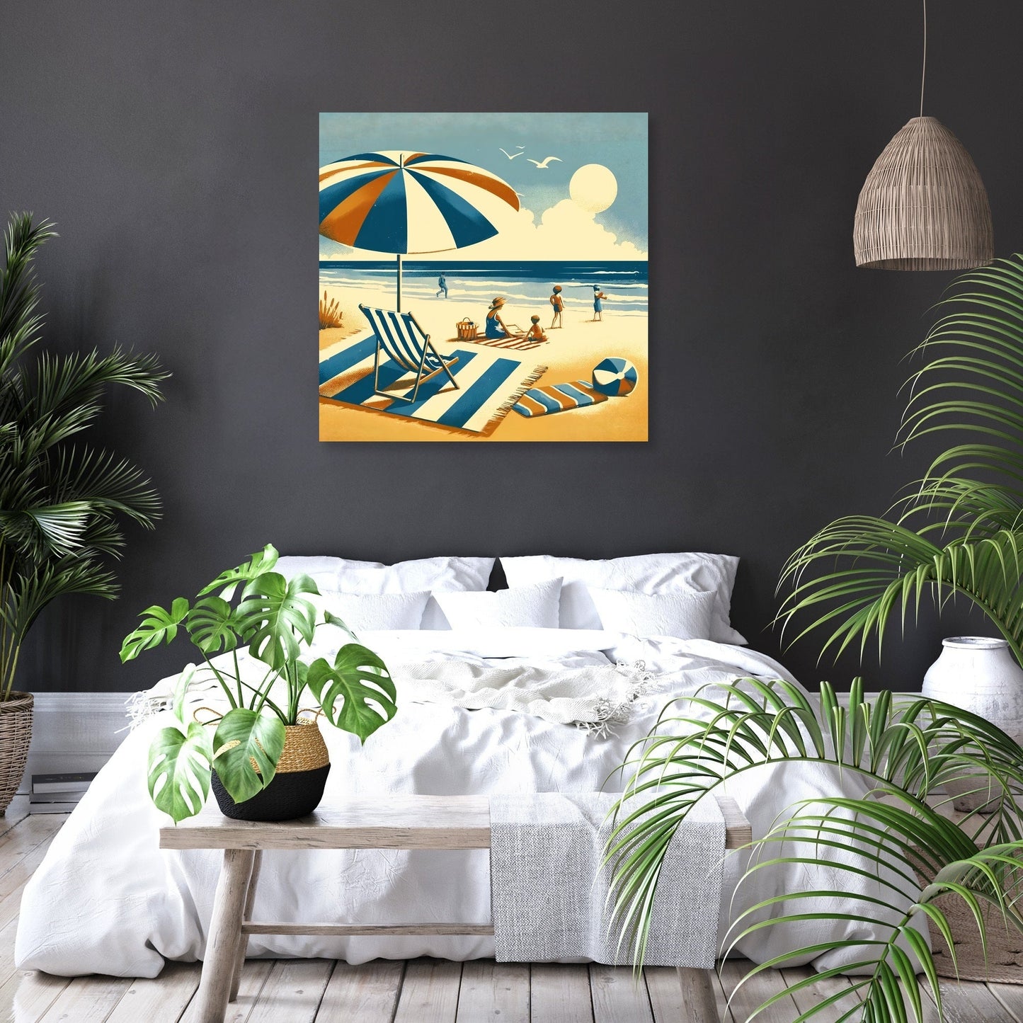 Vintage Beach Day Canvas