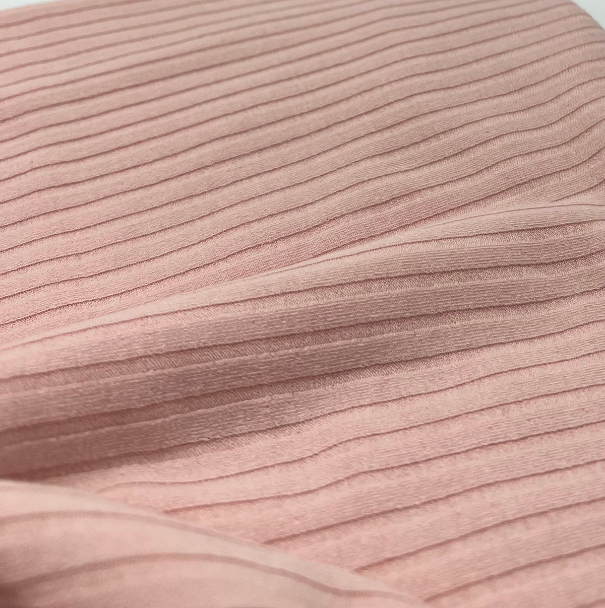 Soft Pink 8x4 Wide Rib Stretch Fabric