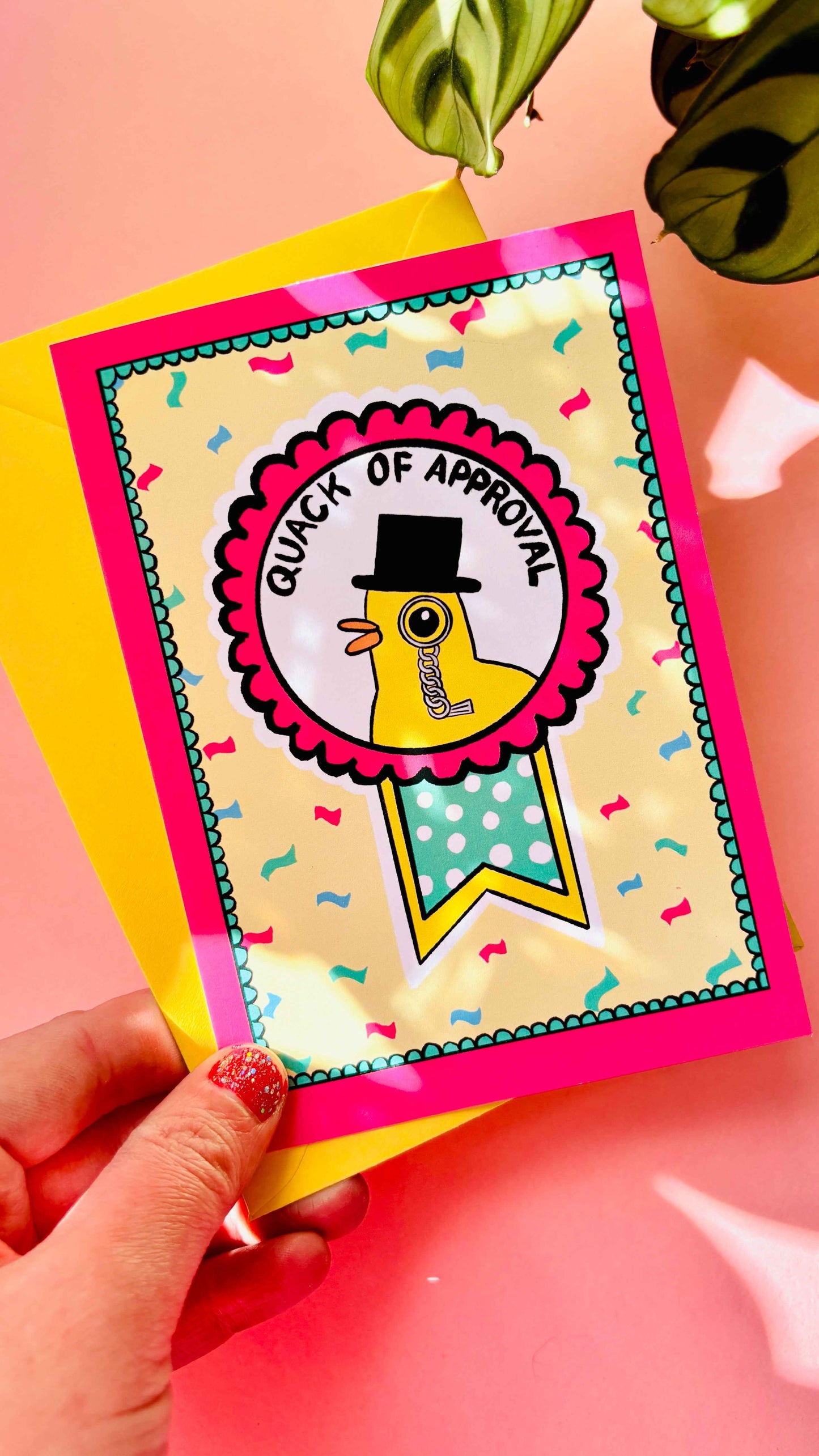 Funny Duck Quack of approval A6 Blank Greetings Card for Graduation, Well done, Engagement etc