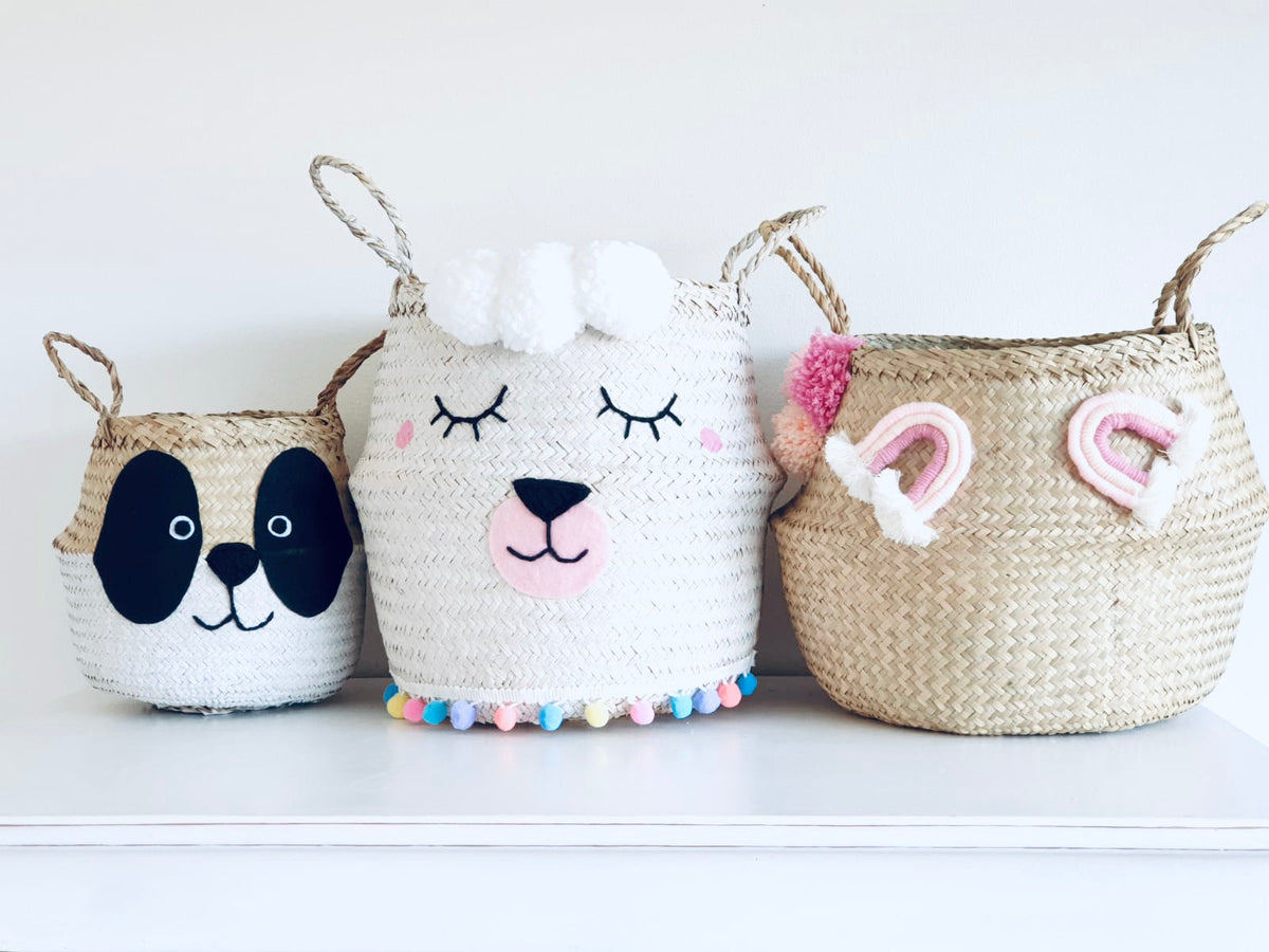 Lucy Llama pom pom Basket - Large