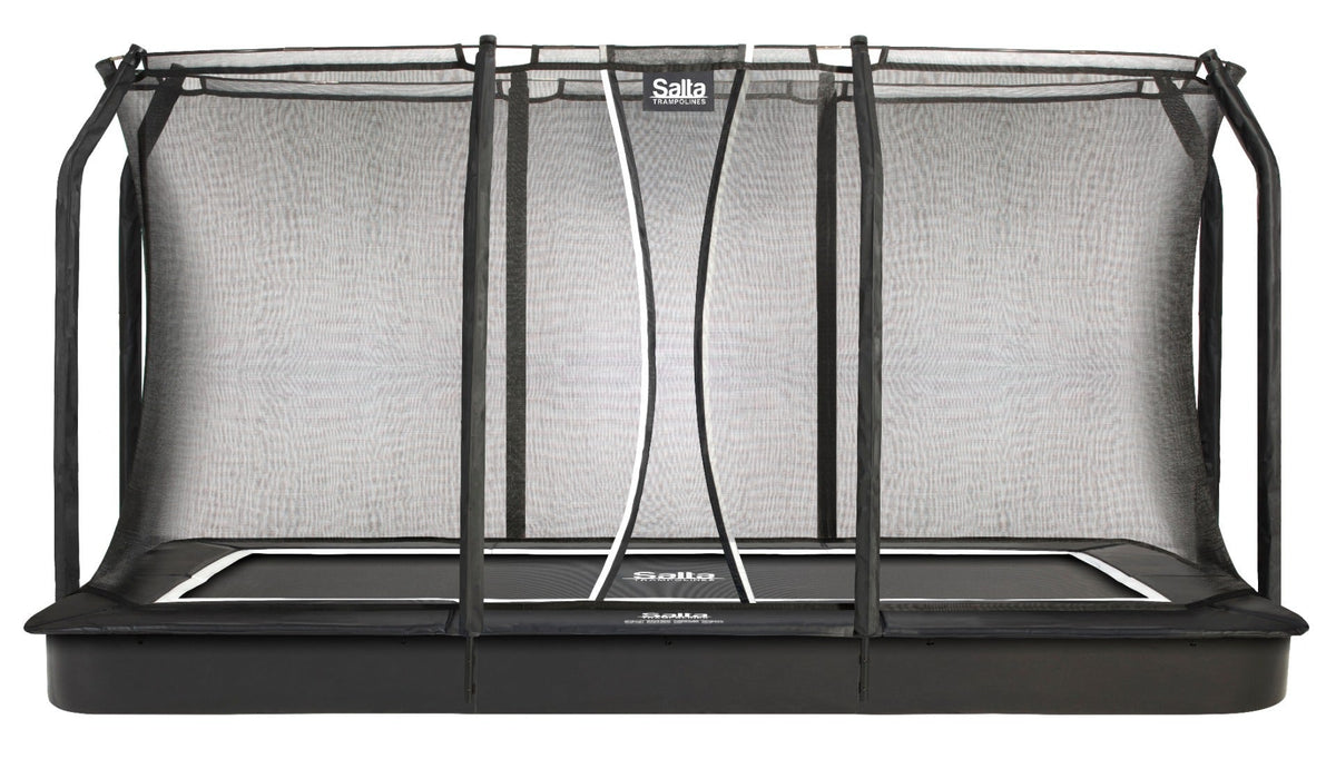 13ft x 8ft Salta Black Royal Baseground Rectangular Trampoline with Enclosure