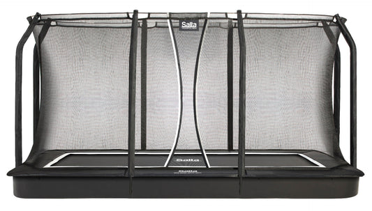 13ft x 8ft Salta Black Royal Baseground Rectangular Trampoline with Enclosure