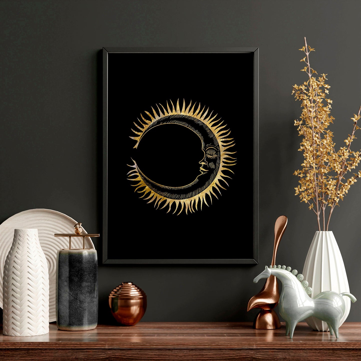 Sun and moon wall art | set of 2 wall art prints