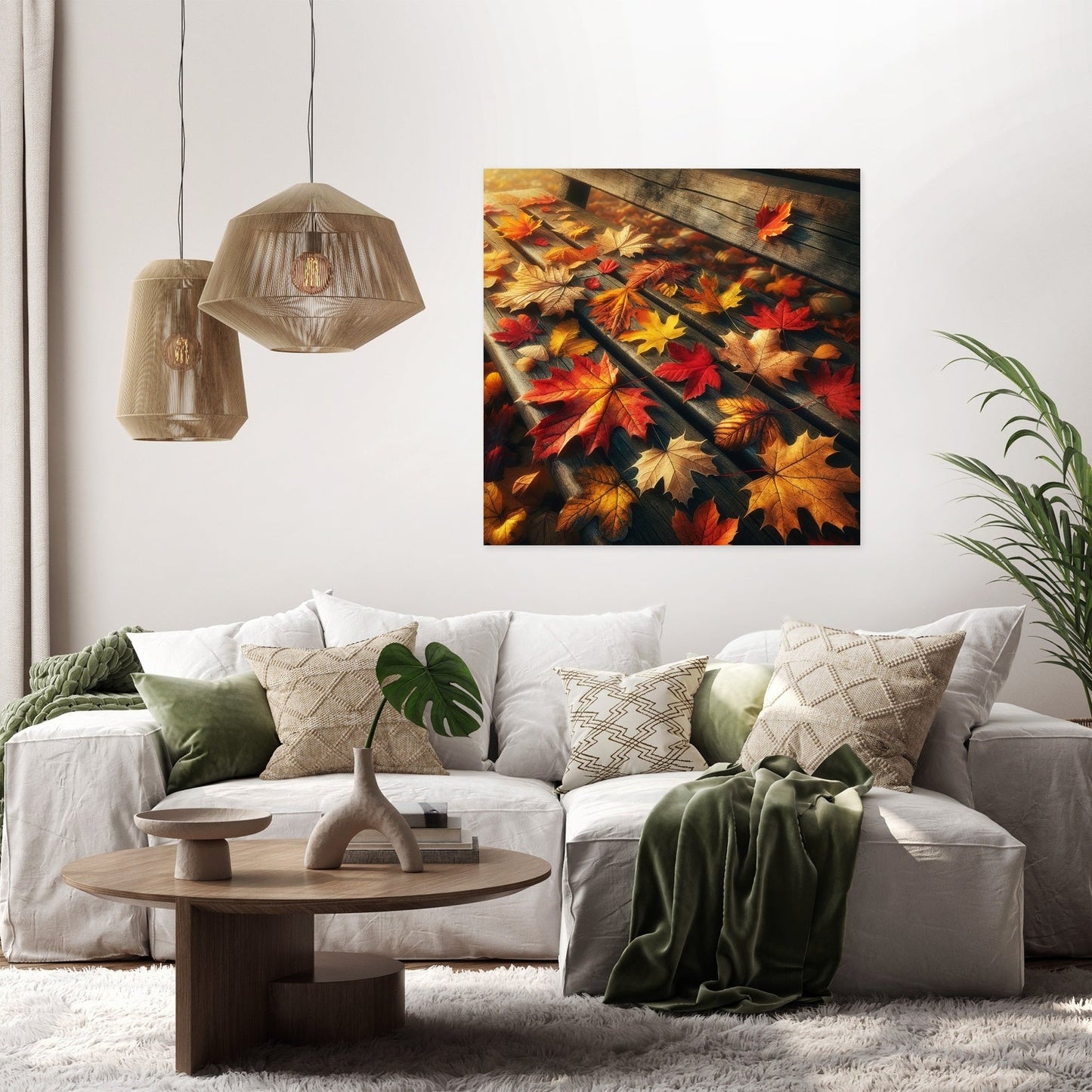 Park Bench in Autumn Canvas