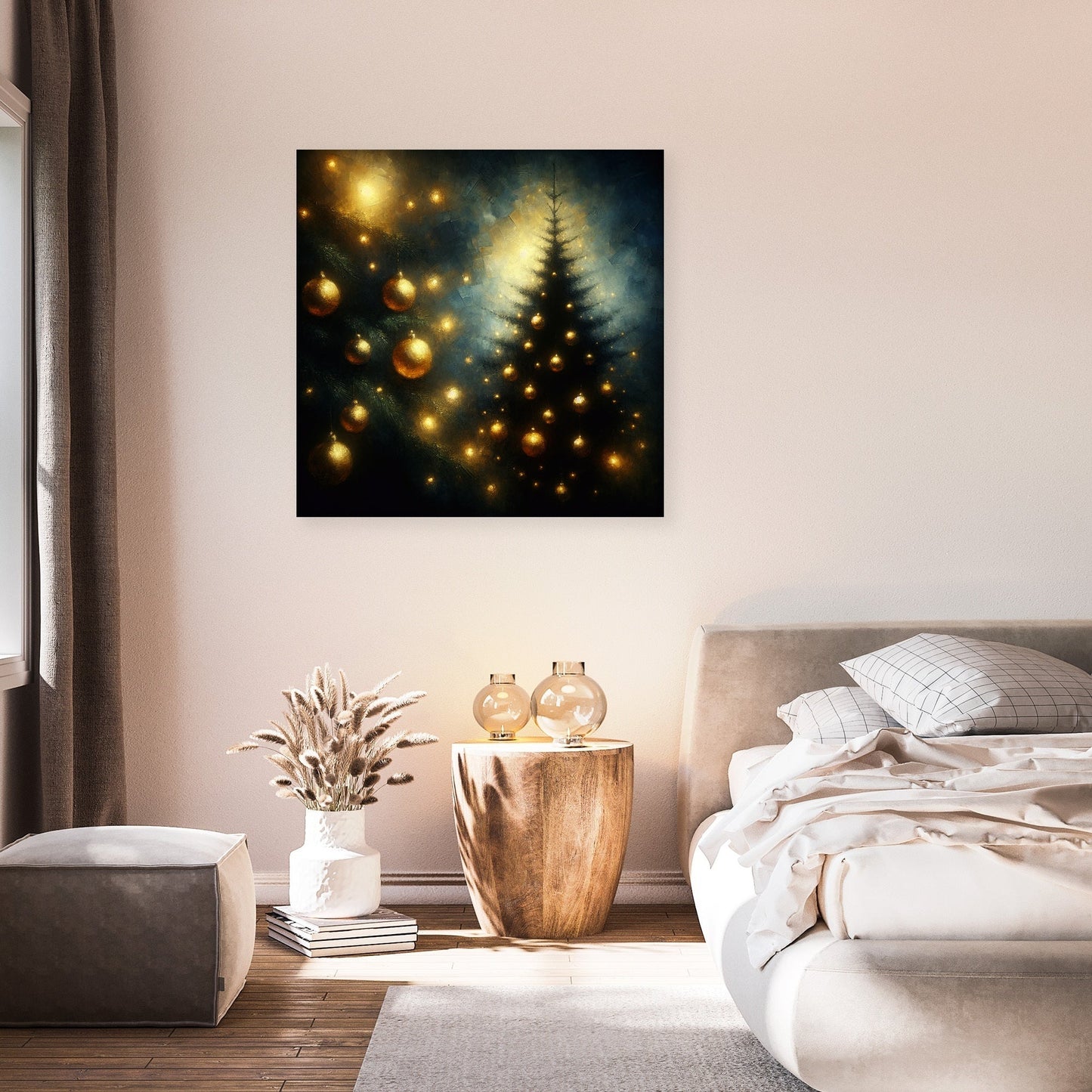 Golden Memory Christmas Tree Canvas
