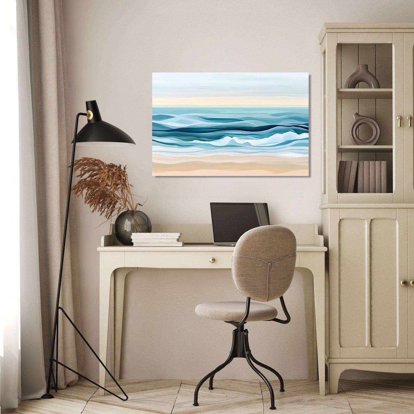 Tranquil Beach Waves Canvas