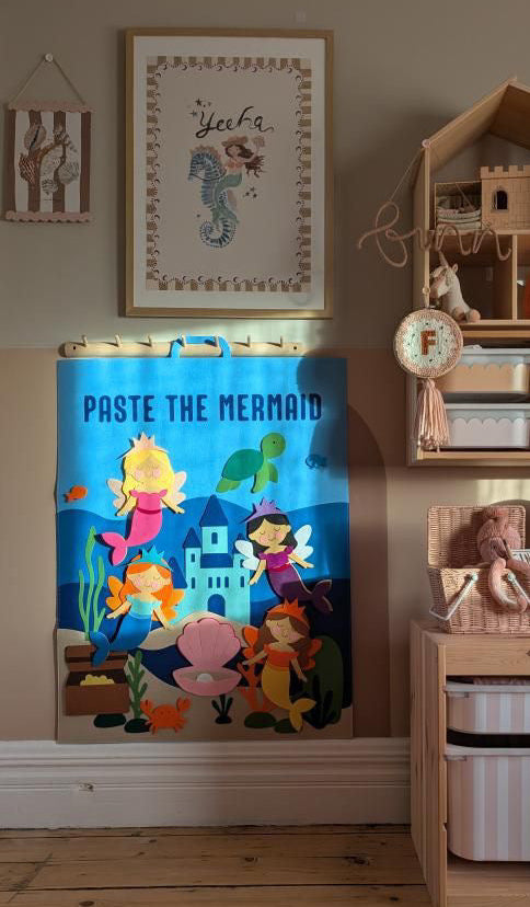 Back in stock: Paste The Mermaid Felt Play Board-Magical Dress up activity for girls