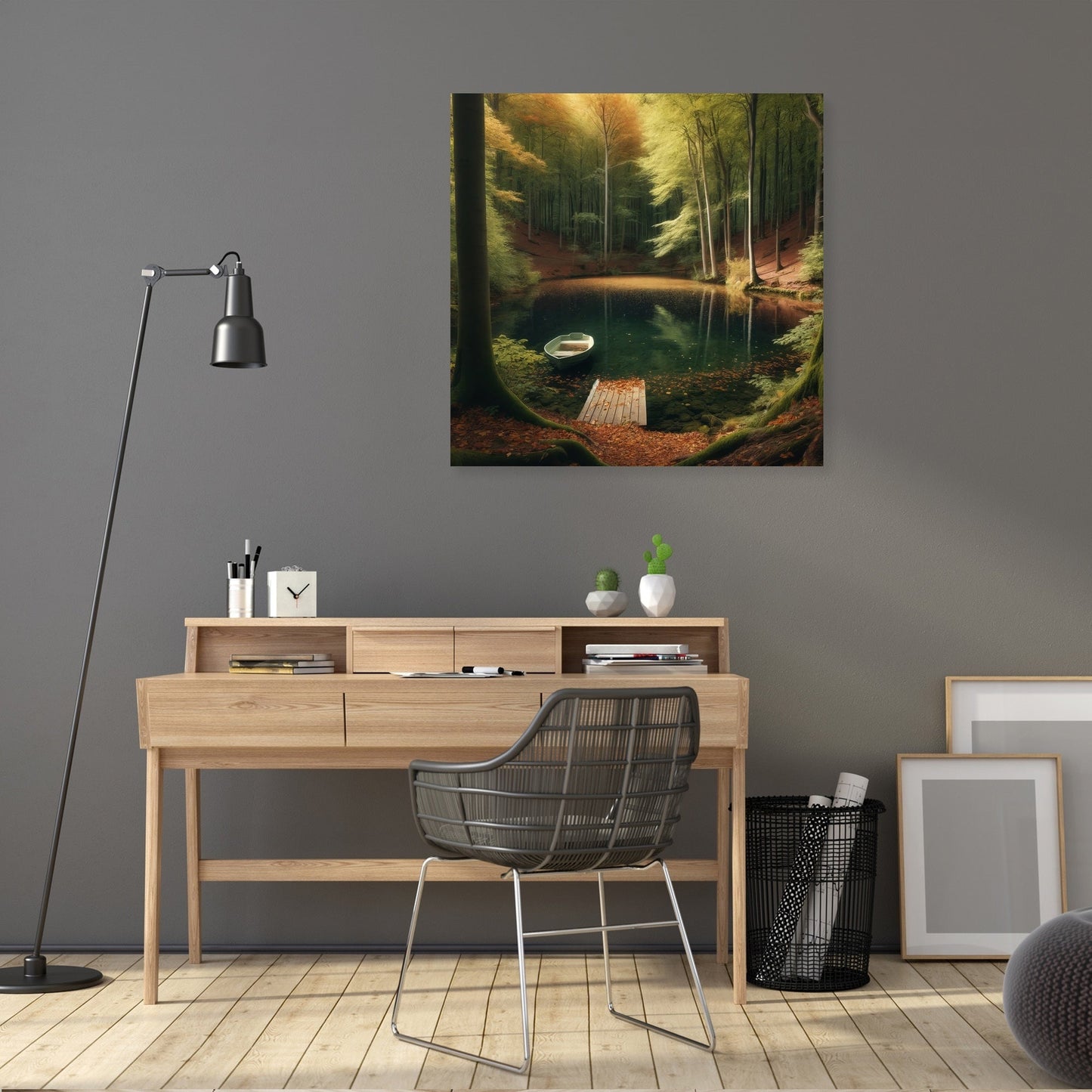 Autumn Pond Solitude Canvas