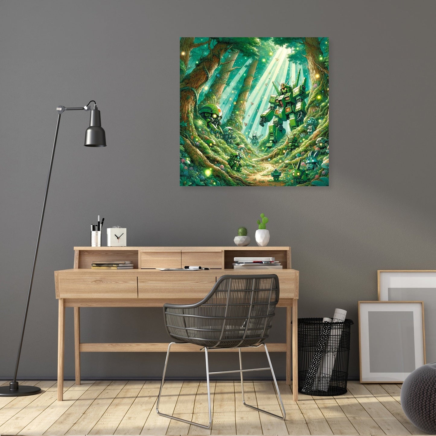 Enchanted Mecha Forest Canvas