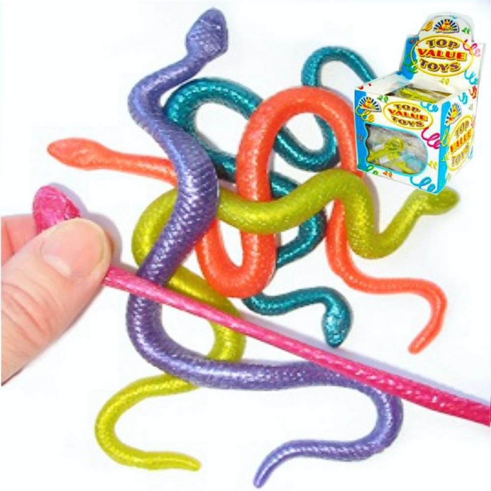 Children's 20cm Colourful Textured Stretchy Snake Toy