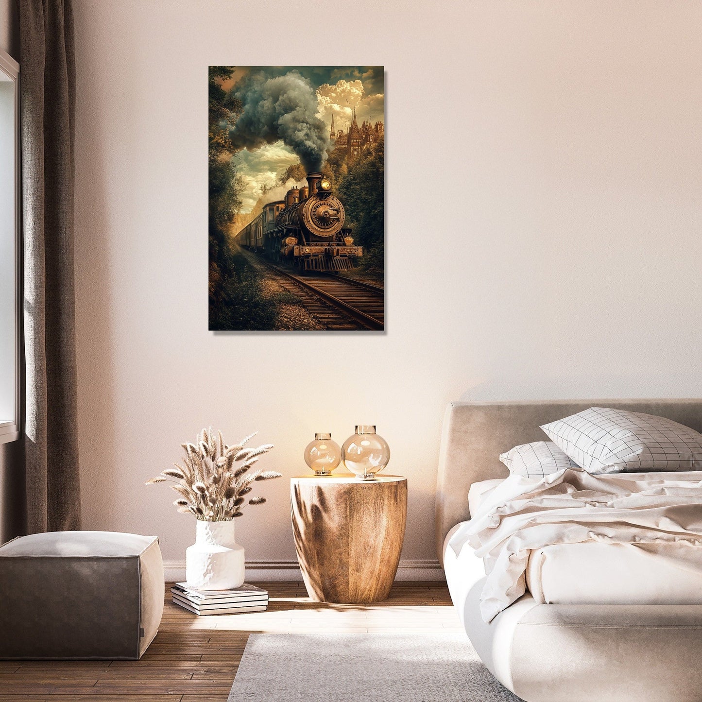 Steampunk Locomotive Reverie Canvas