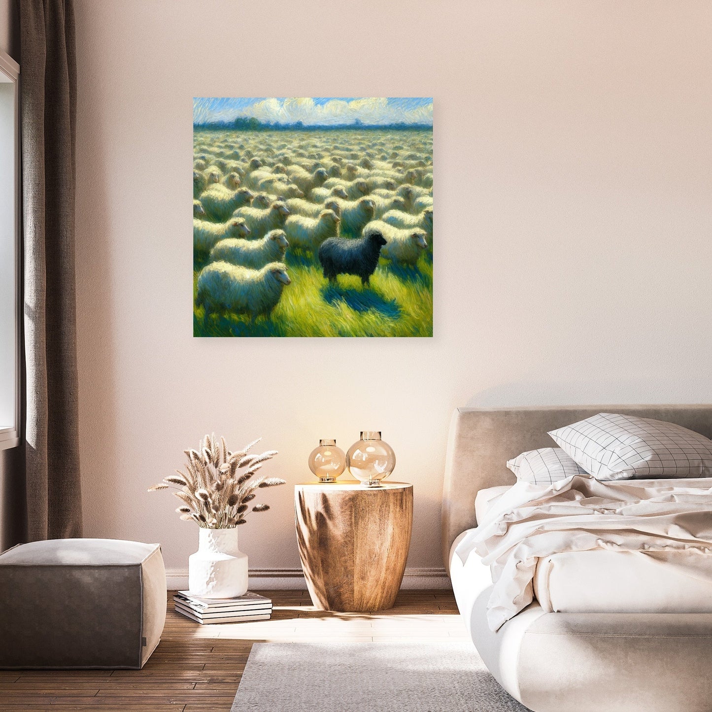 Singular Contrast Sheep Canvas