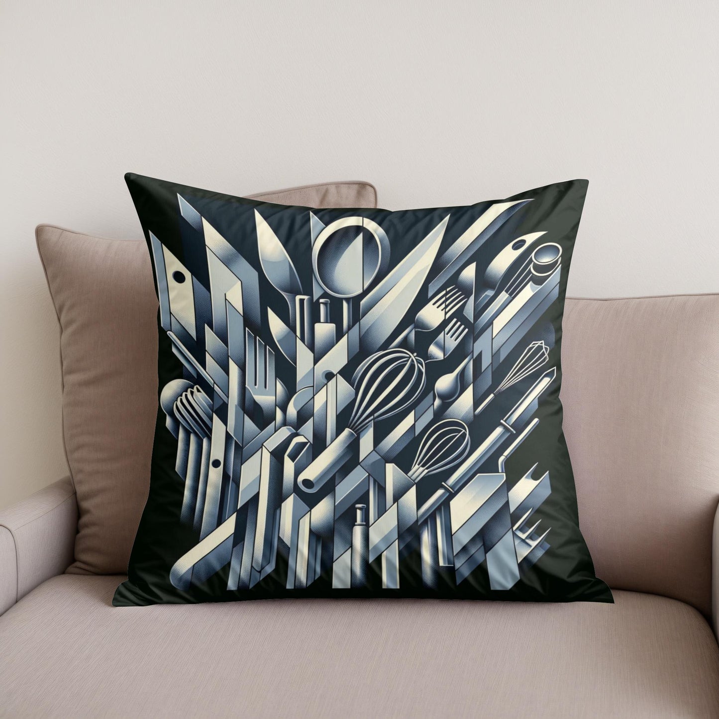 Cubist Culinary Fusion Cotton Cushion