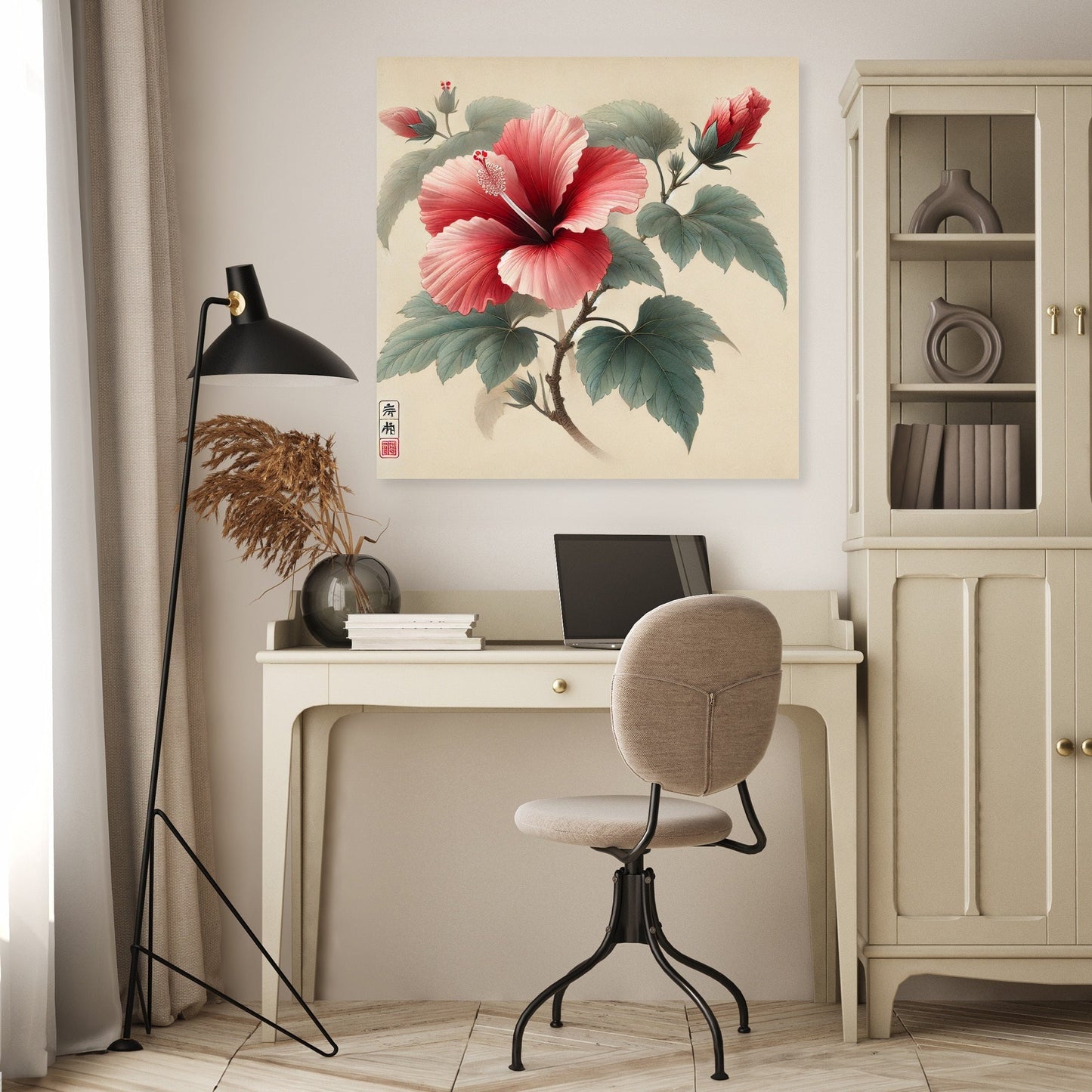 Elegant Hibiscus Blossom Canvas