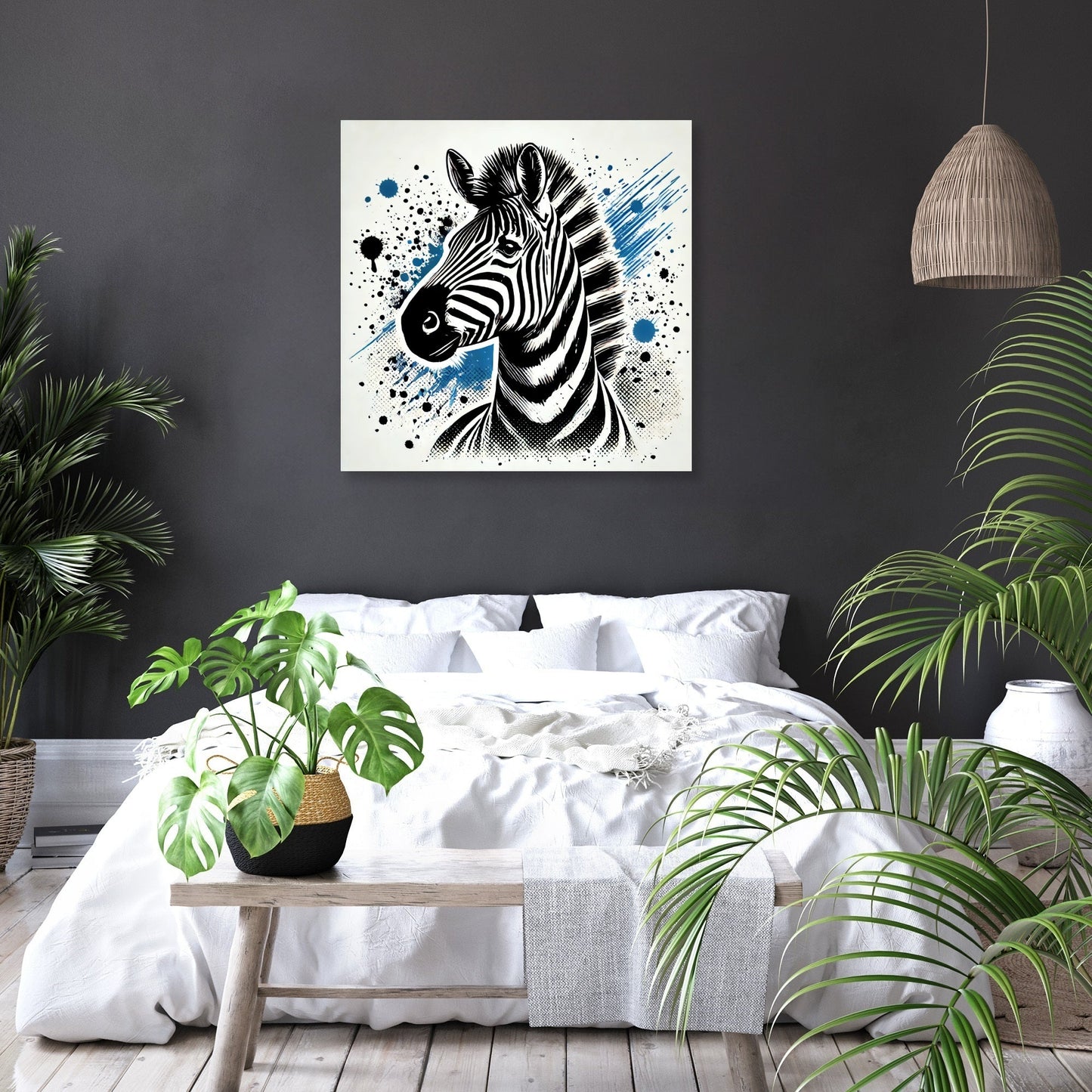 Splatter Zebra Canvas