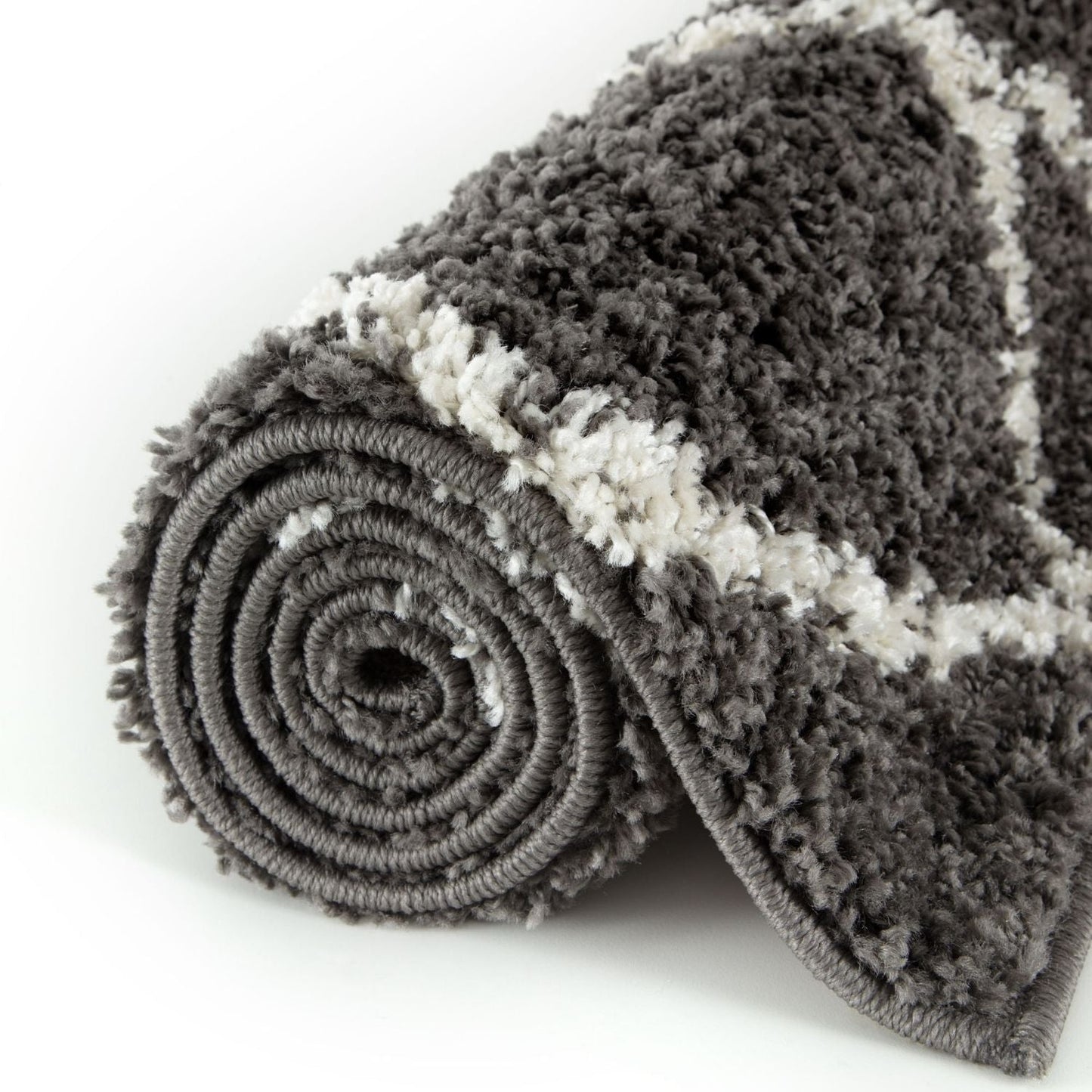 Moroccan Dark Grey Shaggy Rug | 540