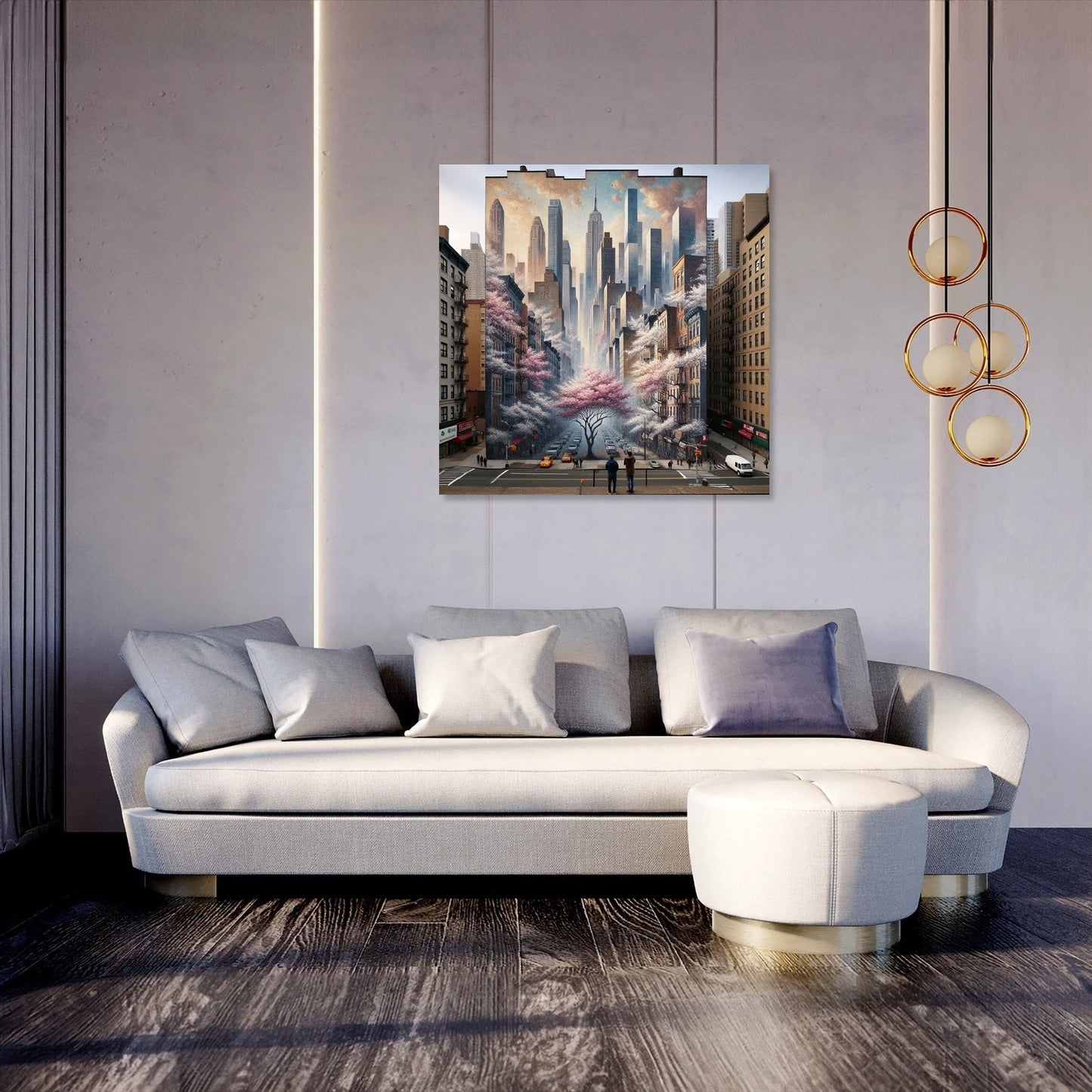 Skyline Blossoms Canvas