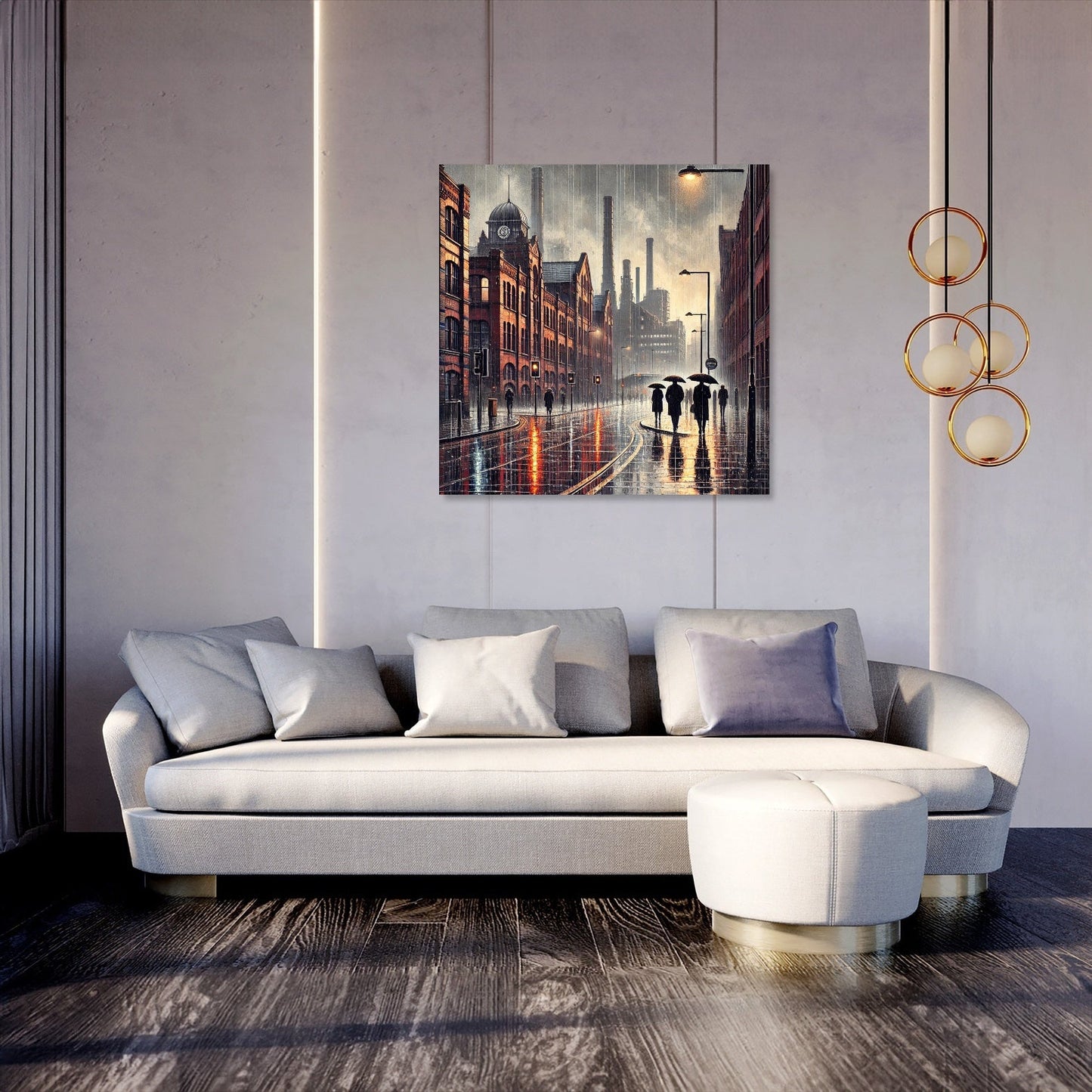 Industrial Rainfall Manchester Canvas