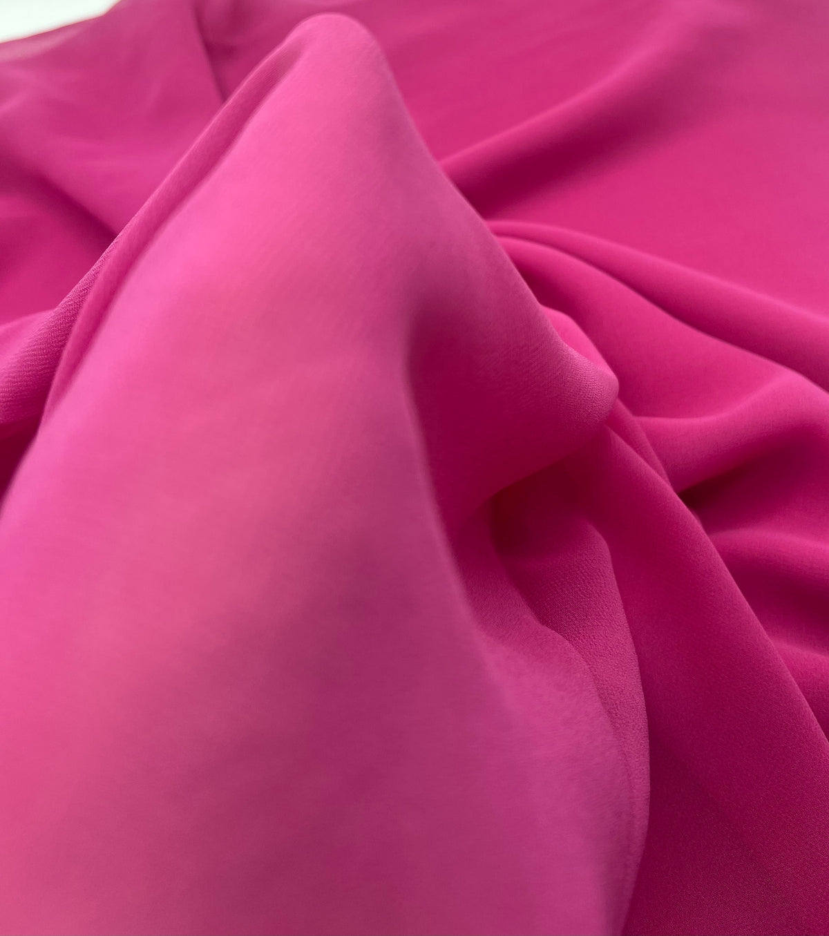 Plain Hot Pink Chiffon Sheer Dress Bridal Fabric