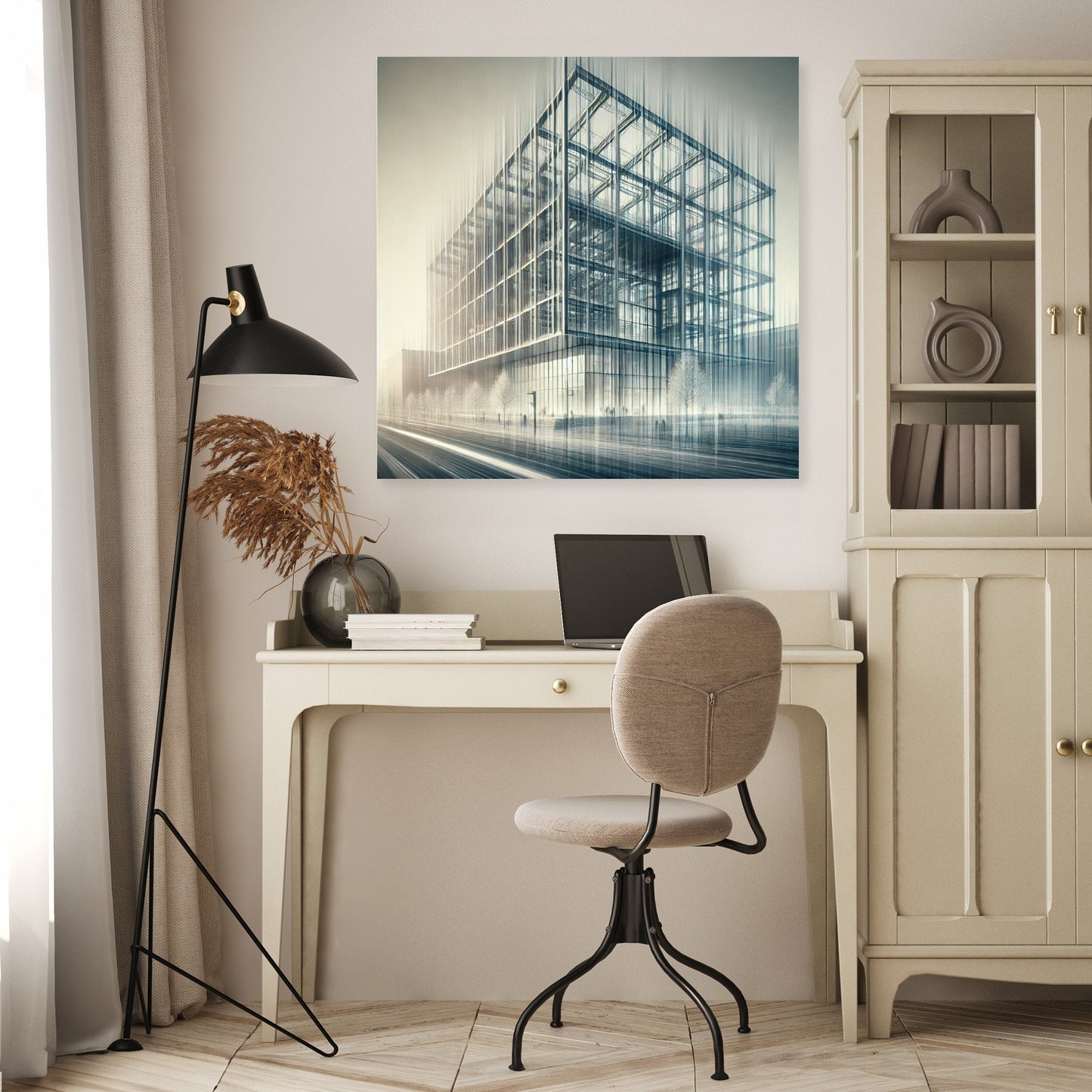 Ethereal Modern Building Canvas