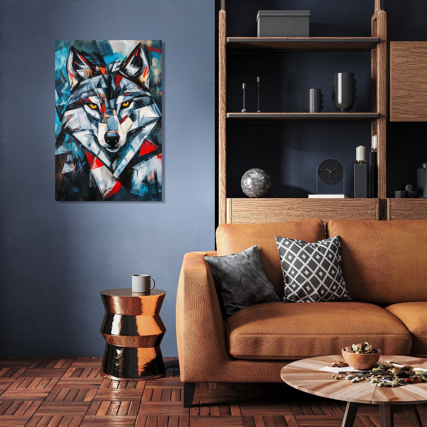 Geometric Wolf Canvas