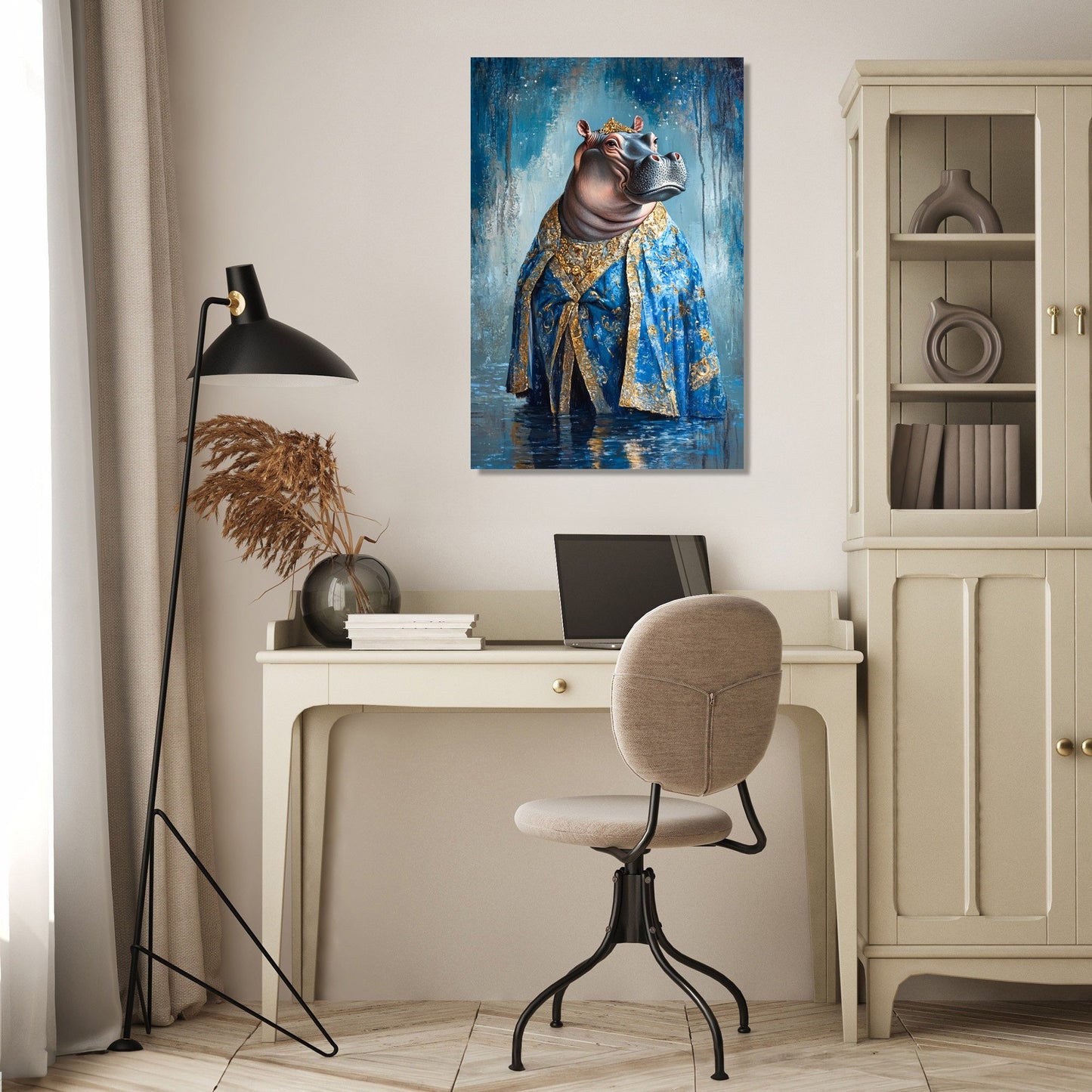 Hippopotamus Majesty Canvas