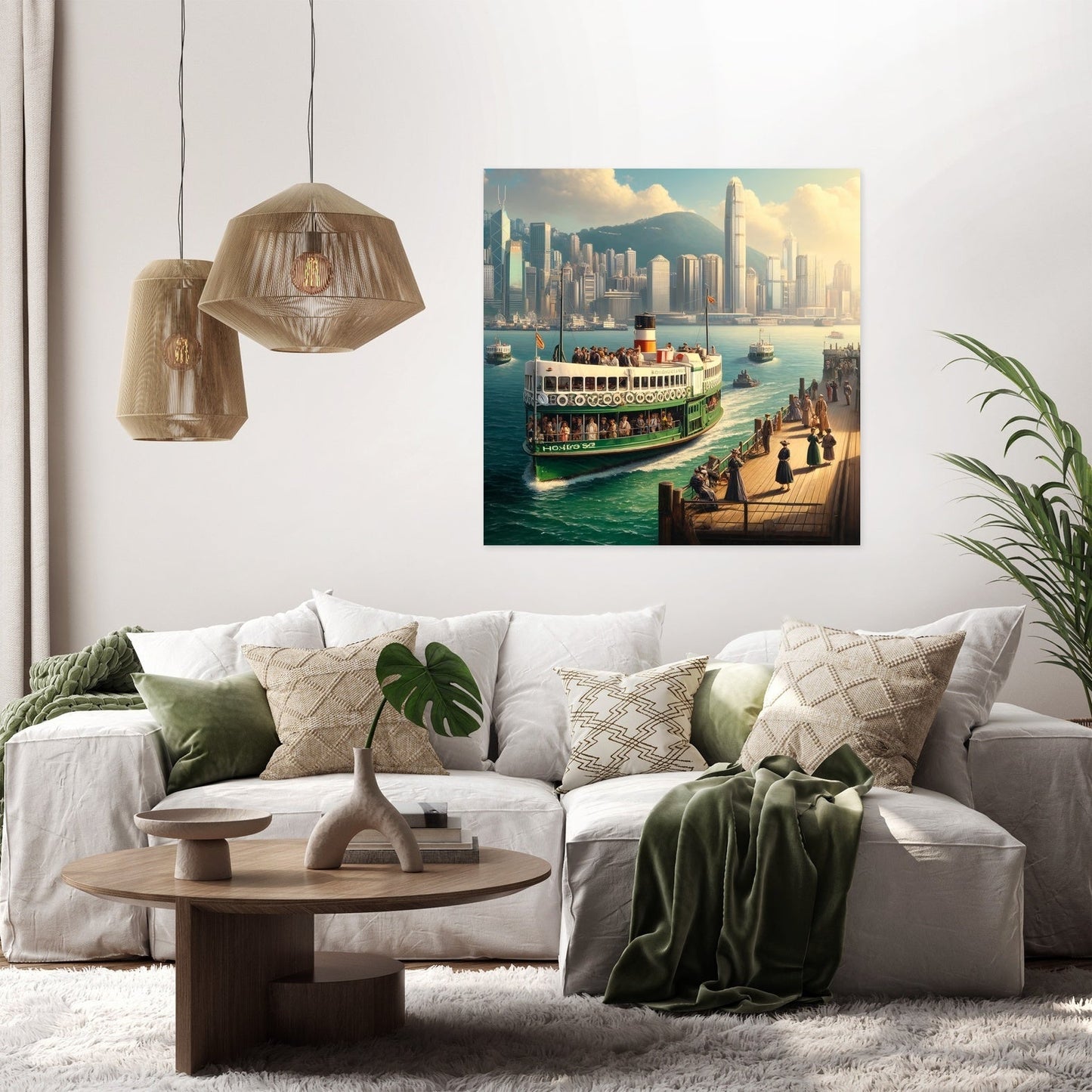Sunny Day on Victoria Harbour Canvas