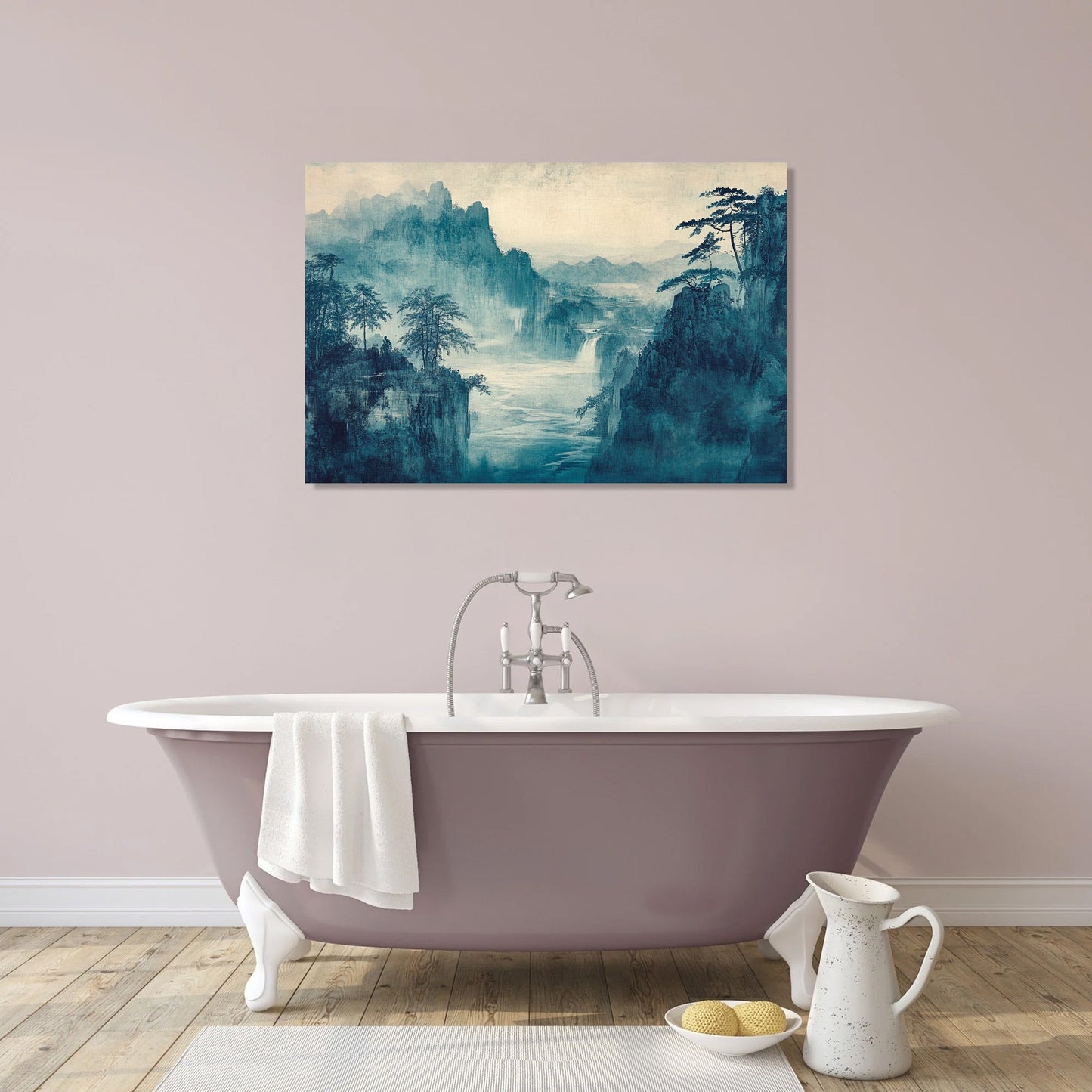 Tranquil Aqua Horizon Canvas