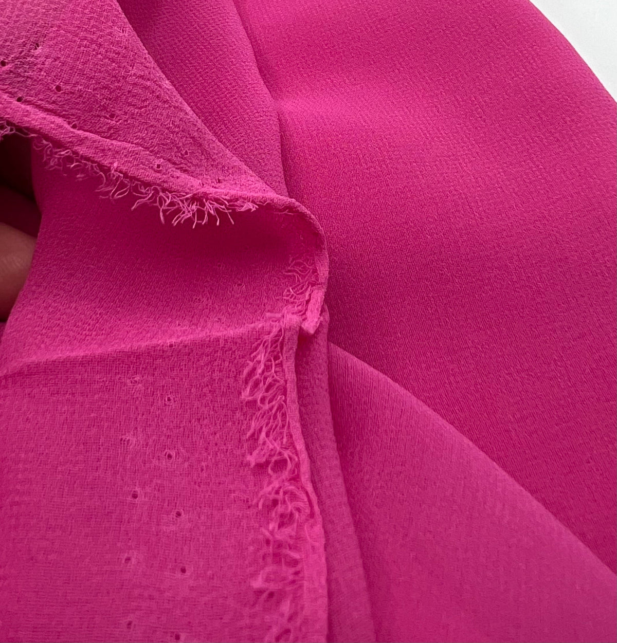 Plain Hot Pink Chiffon Sheer Dress Bridal Fabric
