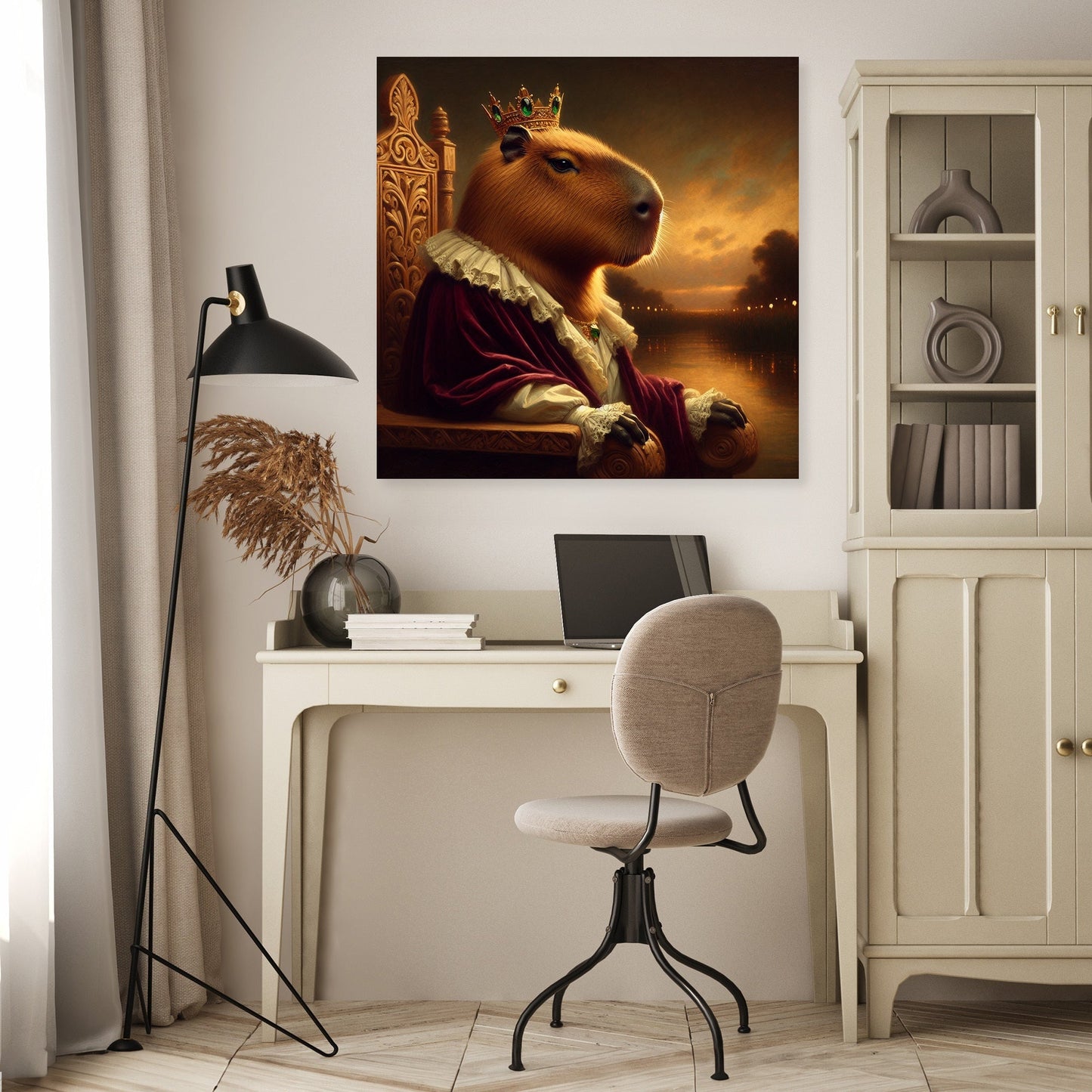 Regal Capybara Twilight Canvas