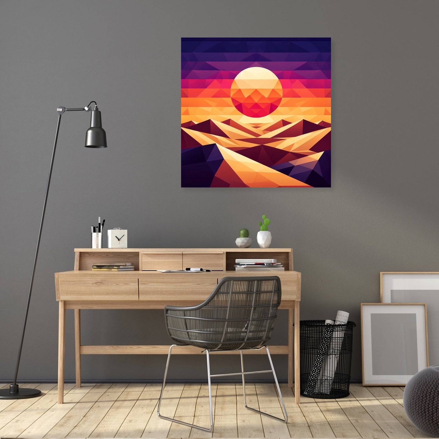 Desert Dusk Geometry Canvas
