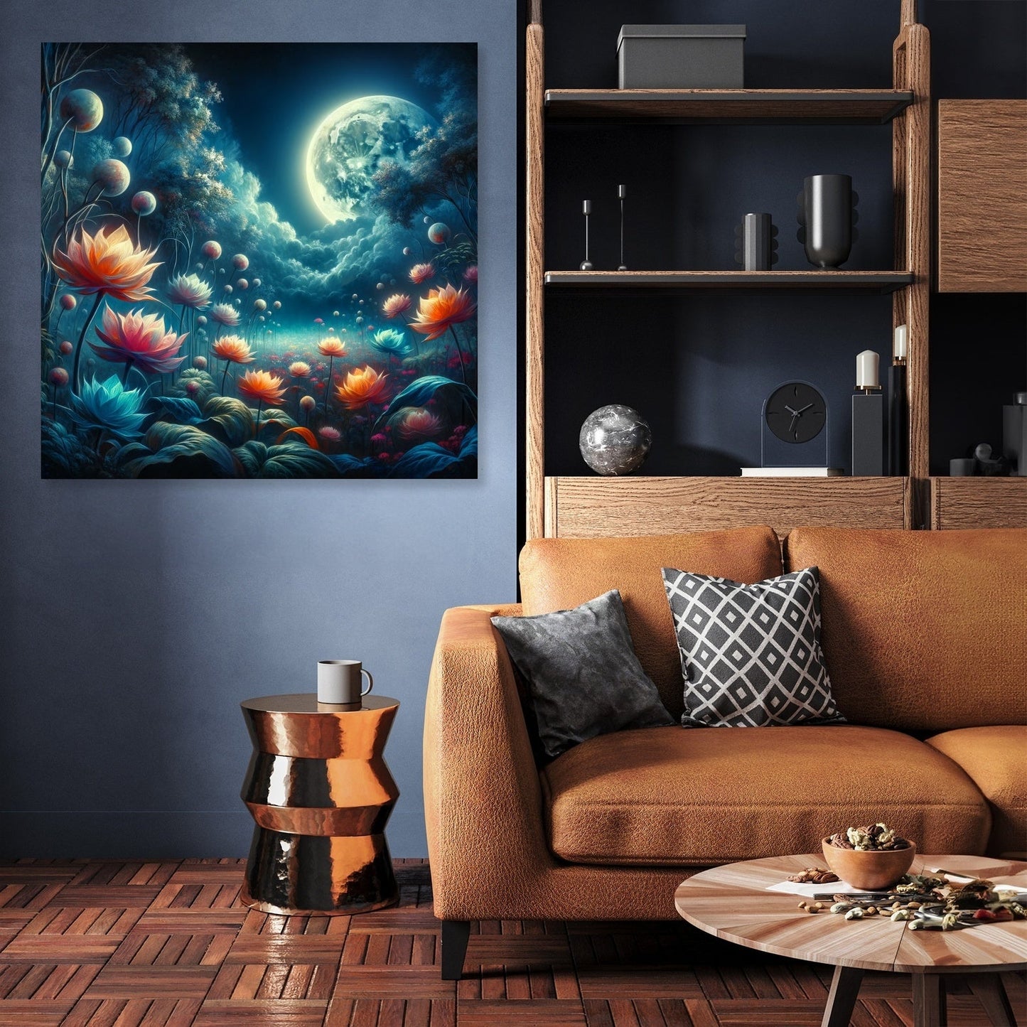 Mystic Moonlight Garden Canvas