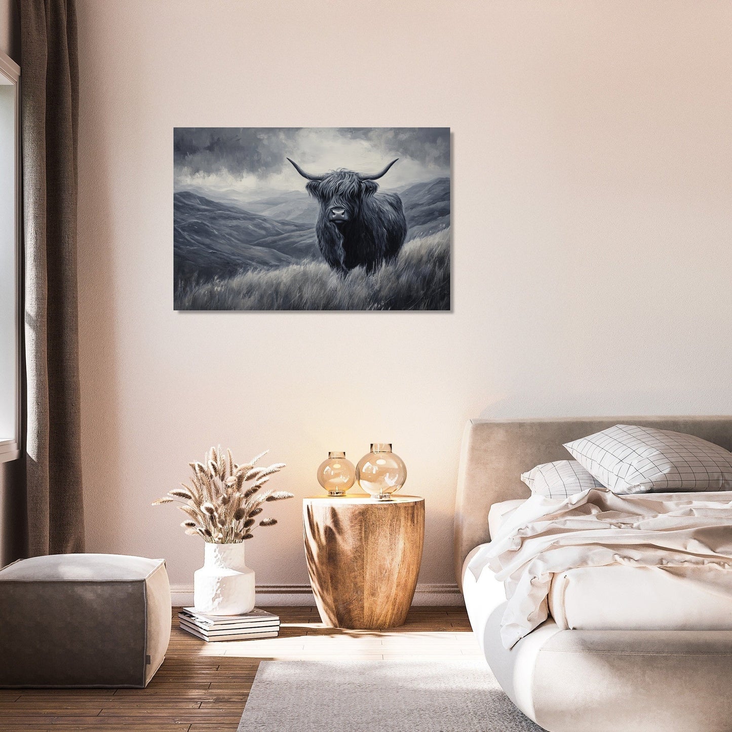 Monochrome Highland Majesty Canvas