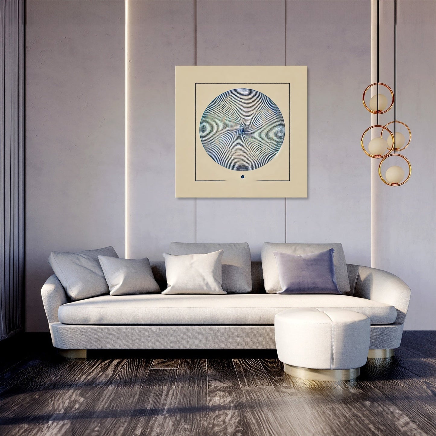 Tranquil Blue Spiral Canvas