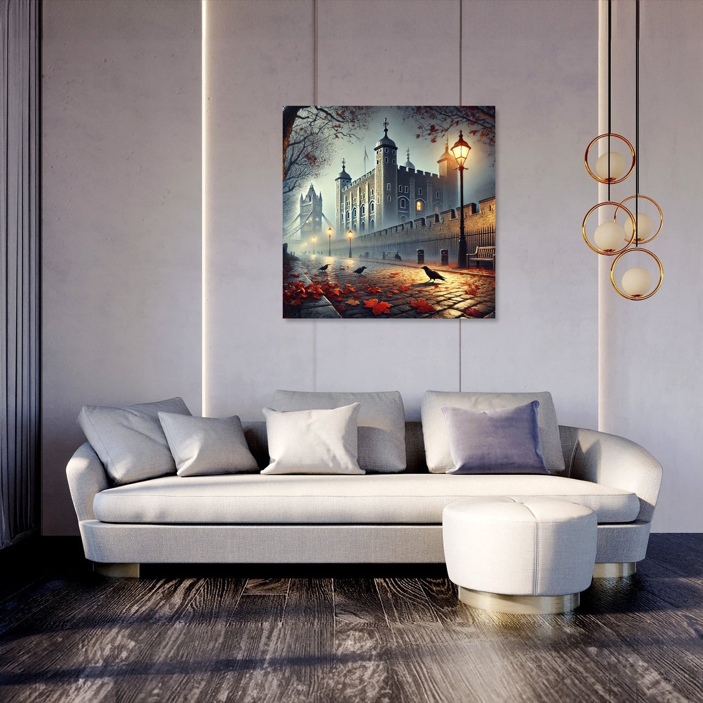 Foggy Tower London Canvas