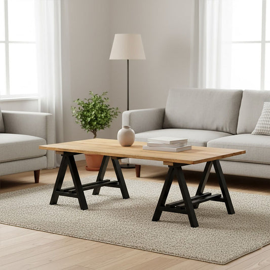 Hampstead Pine Wood And Iron Coffee Table