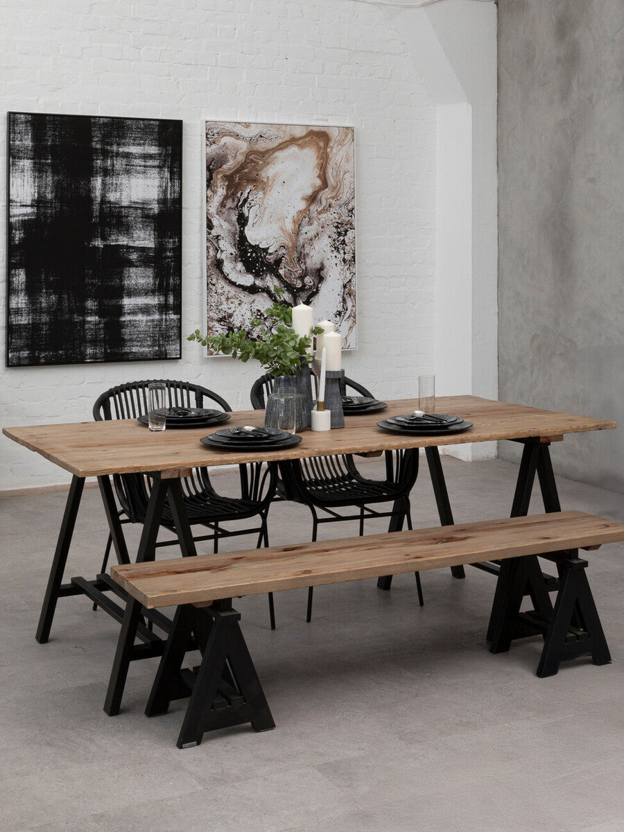 Hampstead Pine Wood And Iron Console Table