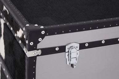 Kensington Townhouse Black And White Genuine Cowhide 3 Drawer Cabinet