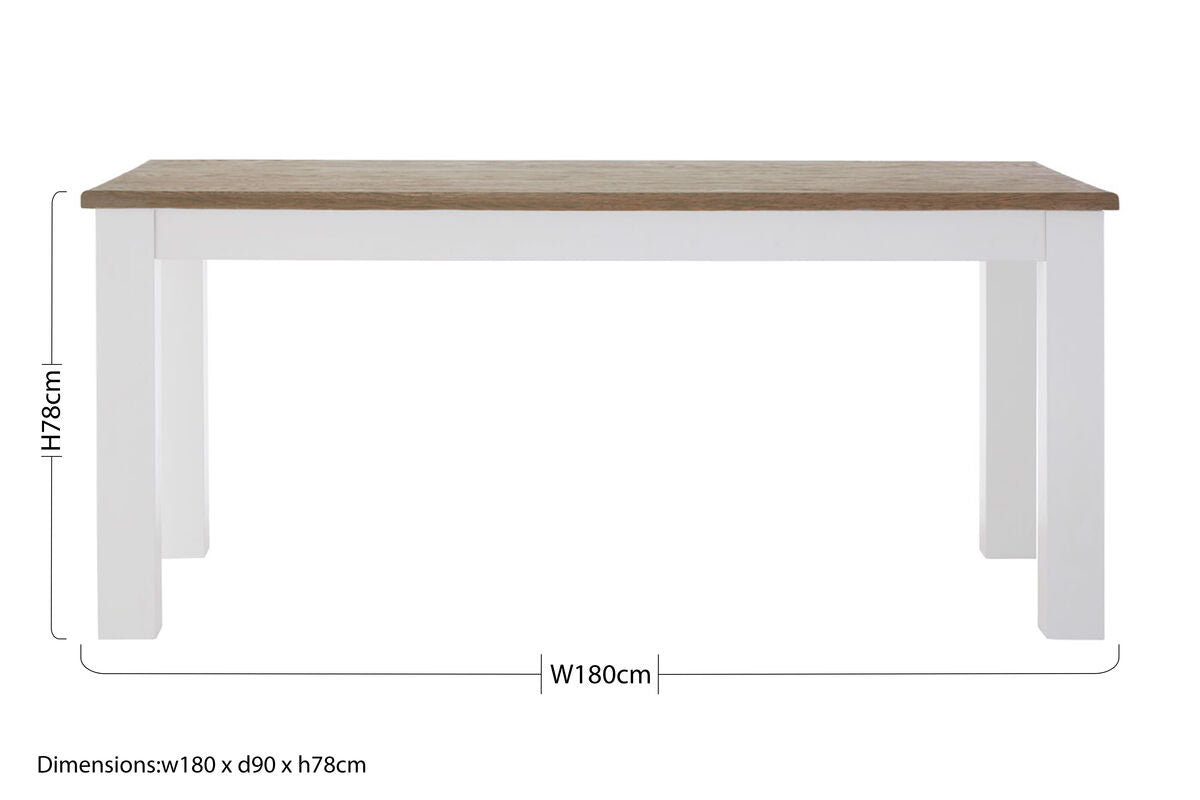 Hampstead Oak Top White Dining Table